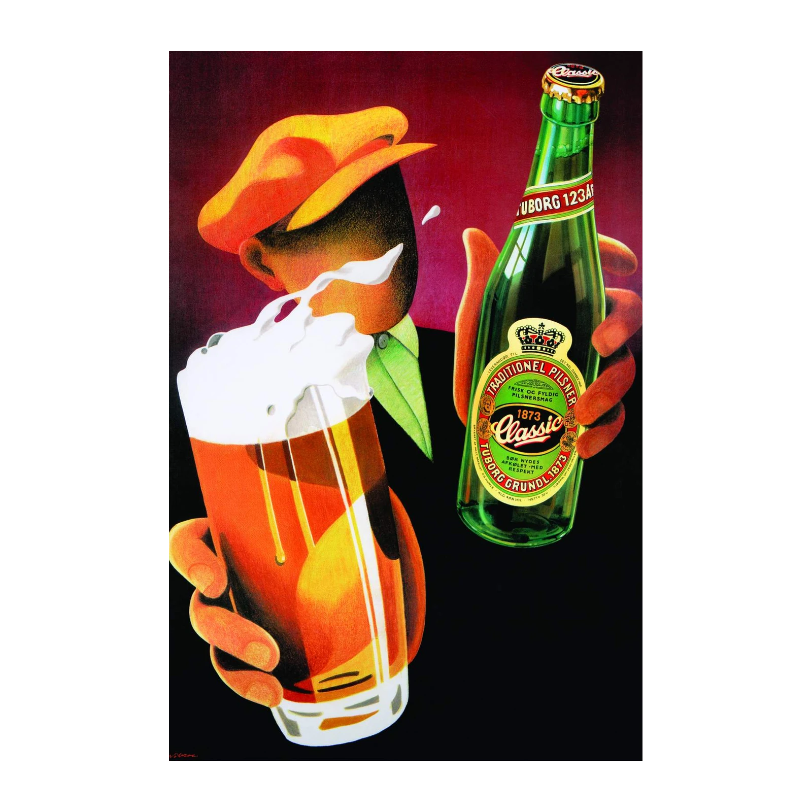 Retro Tuborg Beer Vintage Poster Wall Art