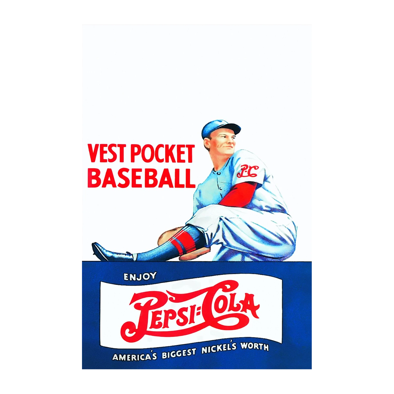 Vintage Baseball Player Pepsi-Cola Wall Art