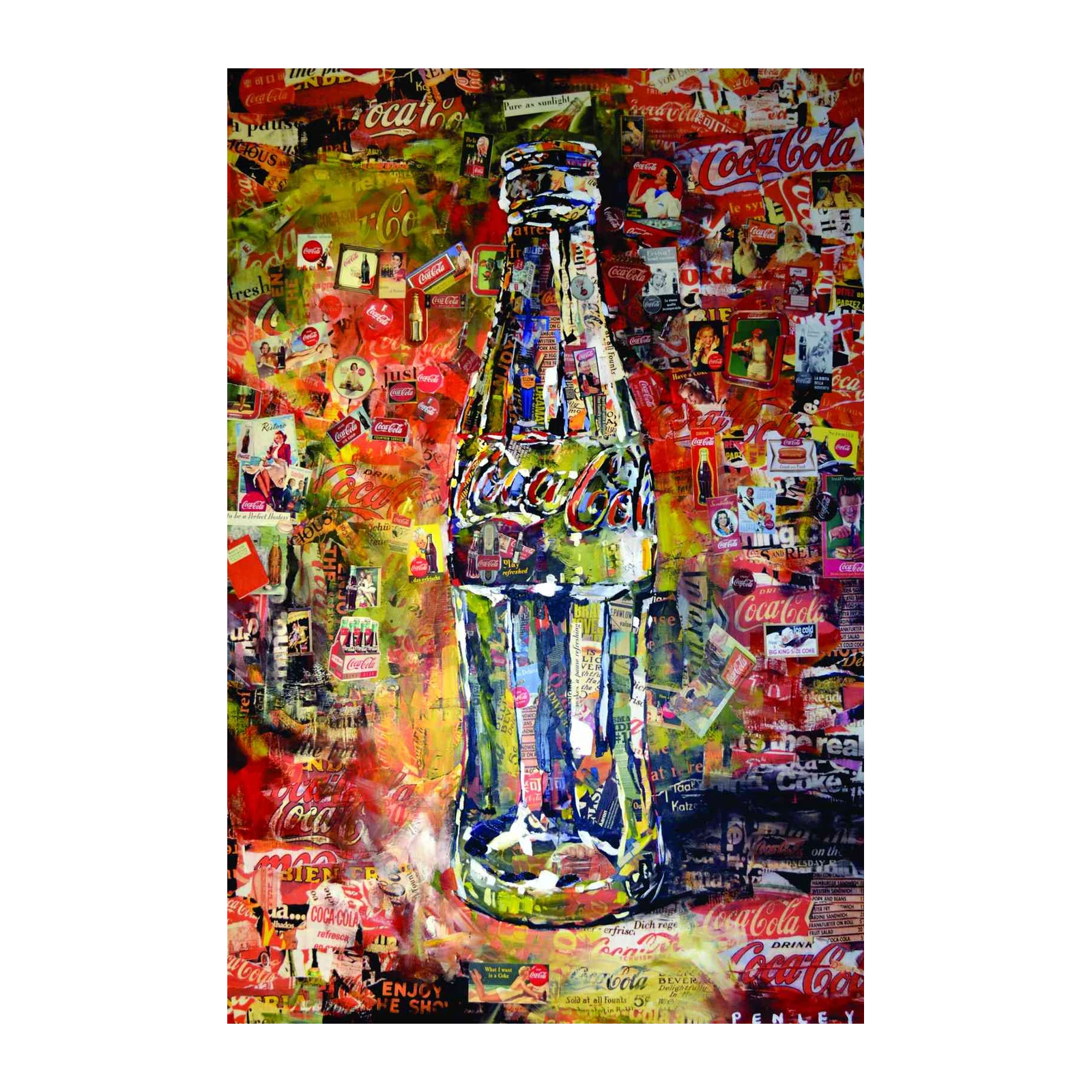 Retro Coca-Cola Bottle Collage Wall Art