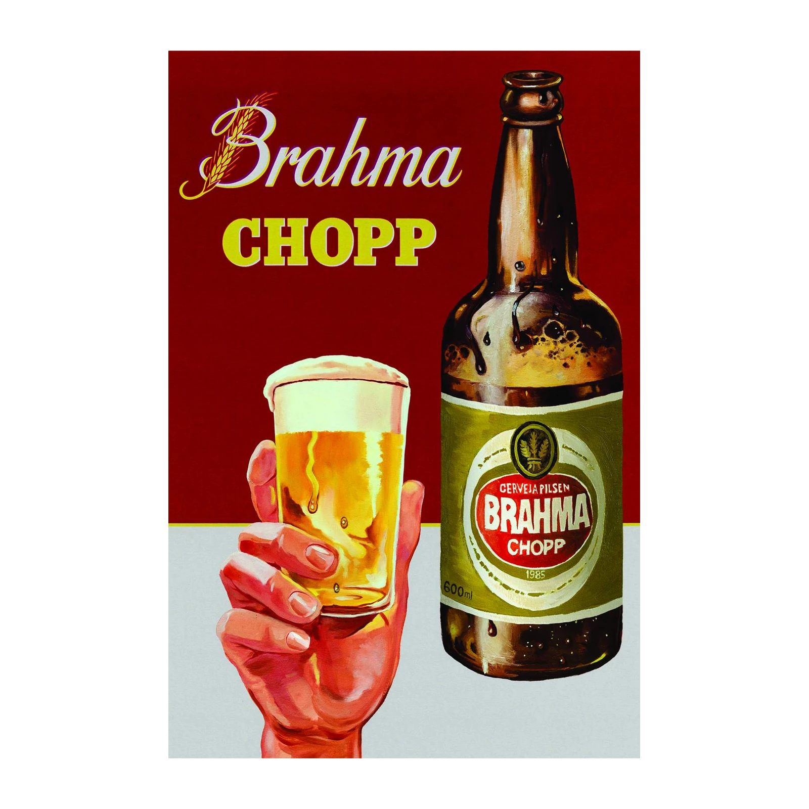 Vintage Brahma Chopp Beer Poster Wall Art