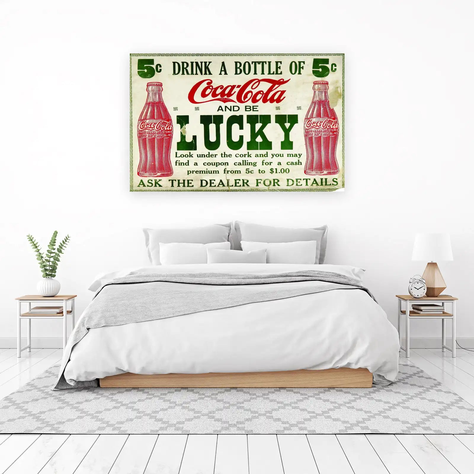 Retro Coca-Cola "Be Lucky" Vintage Advertising Wall Art