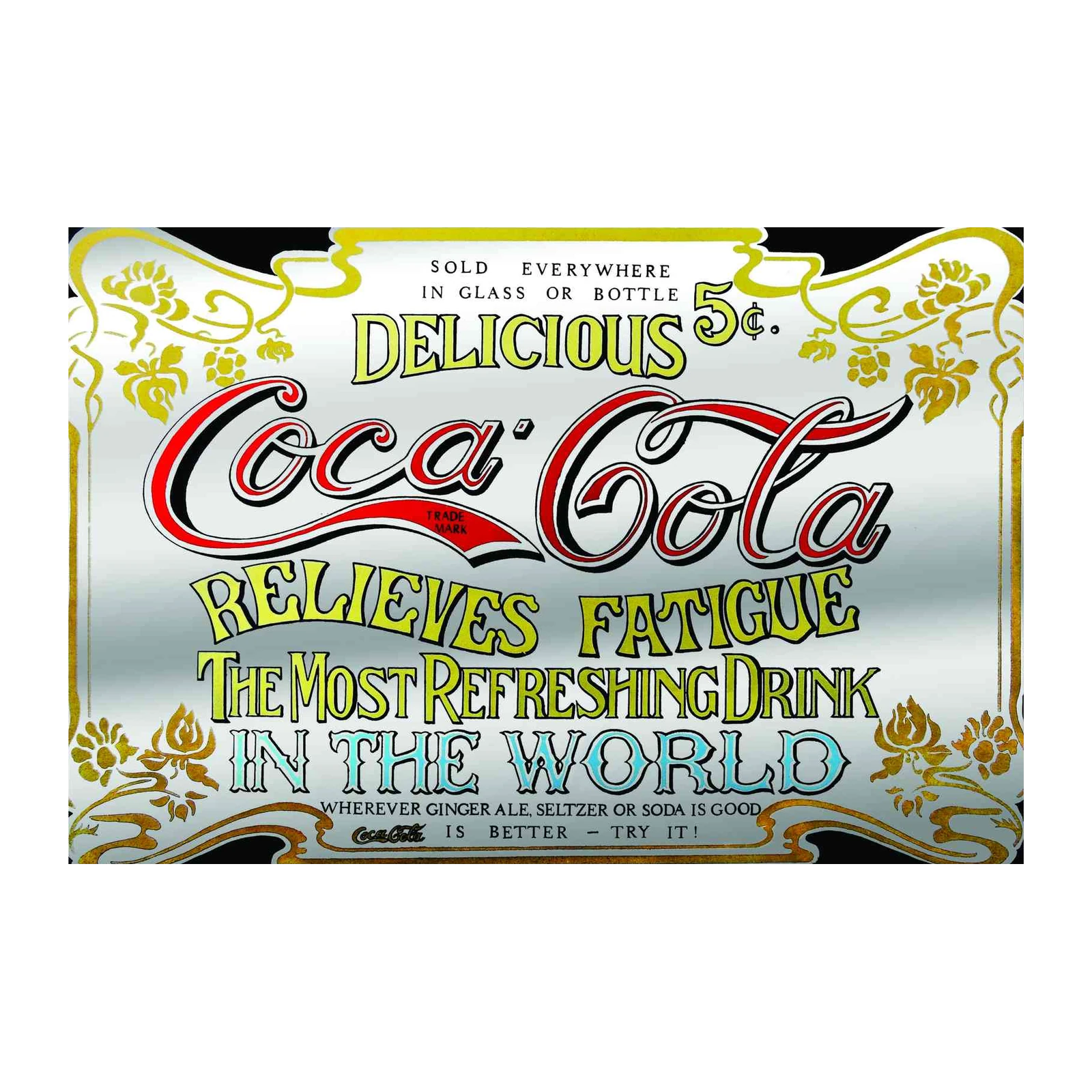 Vintage Coca-Cola "Delicious" Wall Art