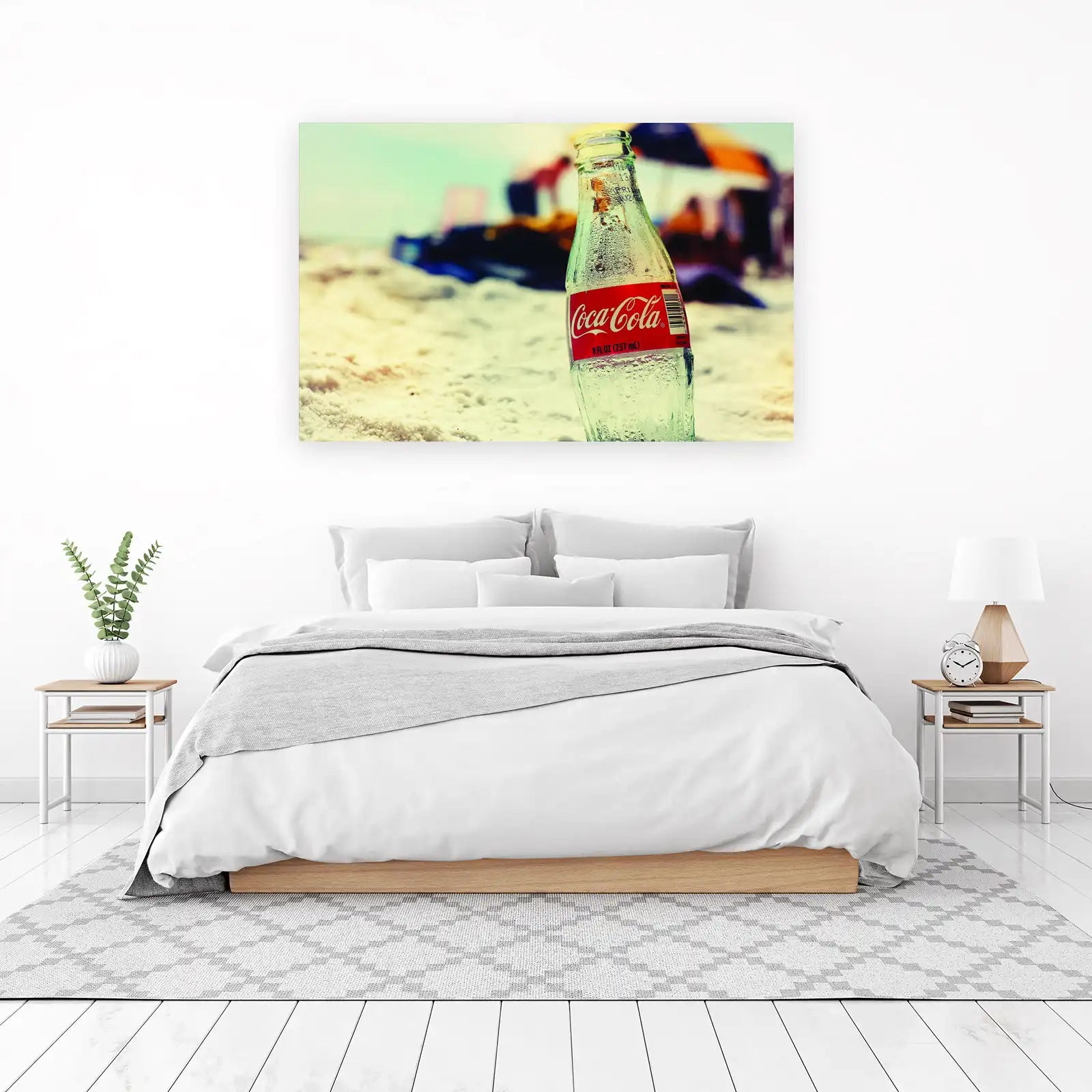 Retro Coca-Cola Beach Scene Wall Art