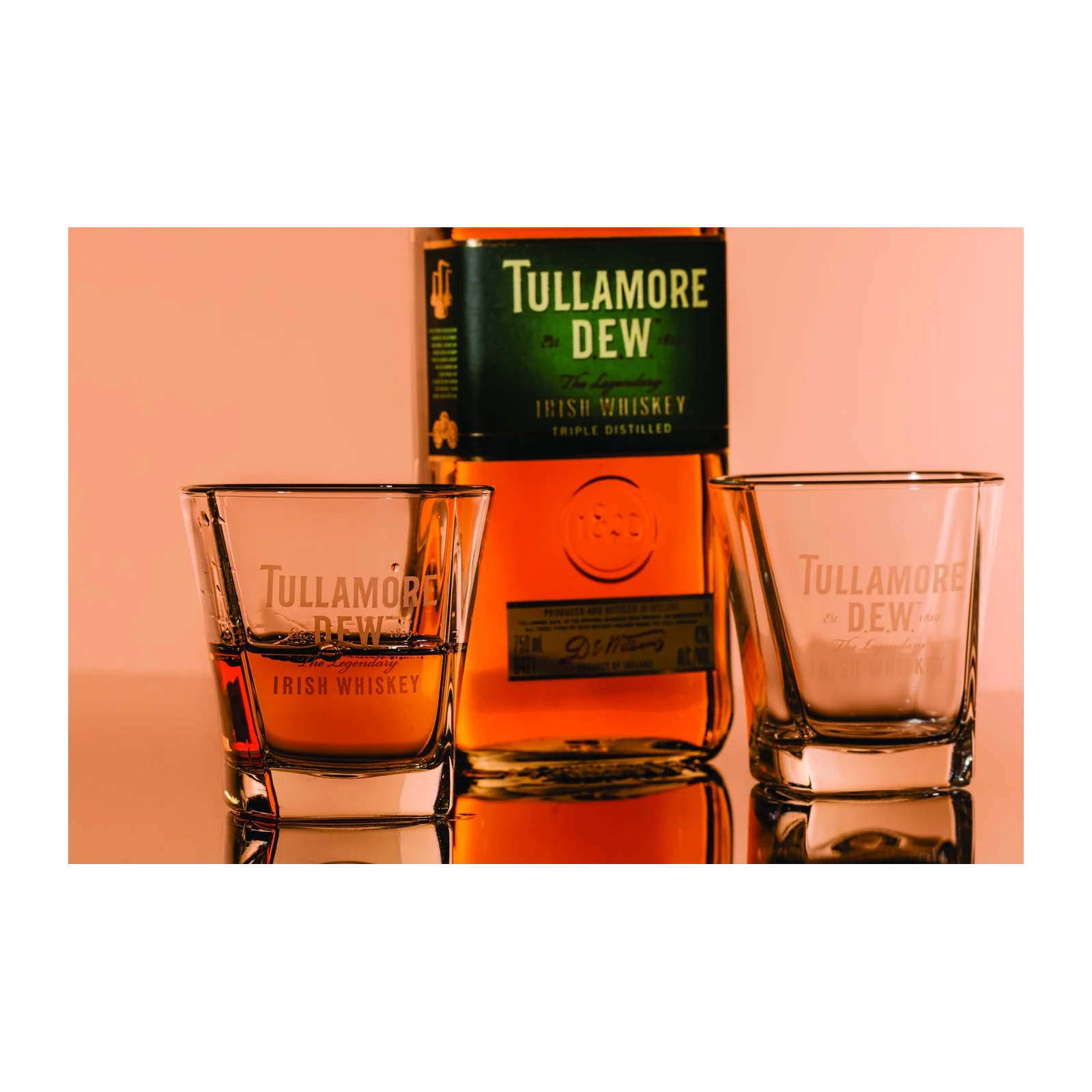 Tullamore Dew Whiskey & Glasses Wall Art