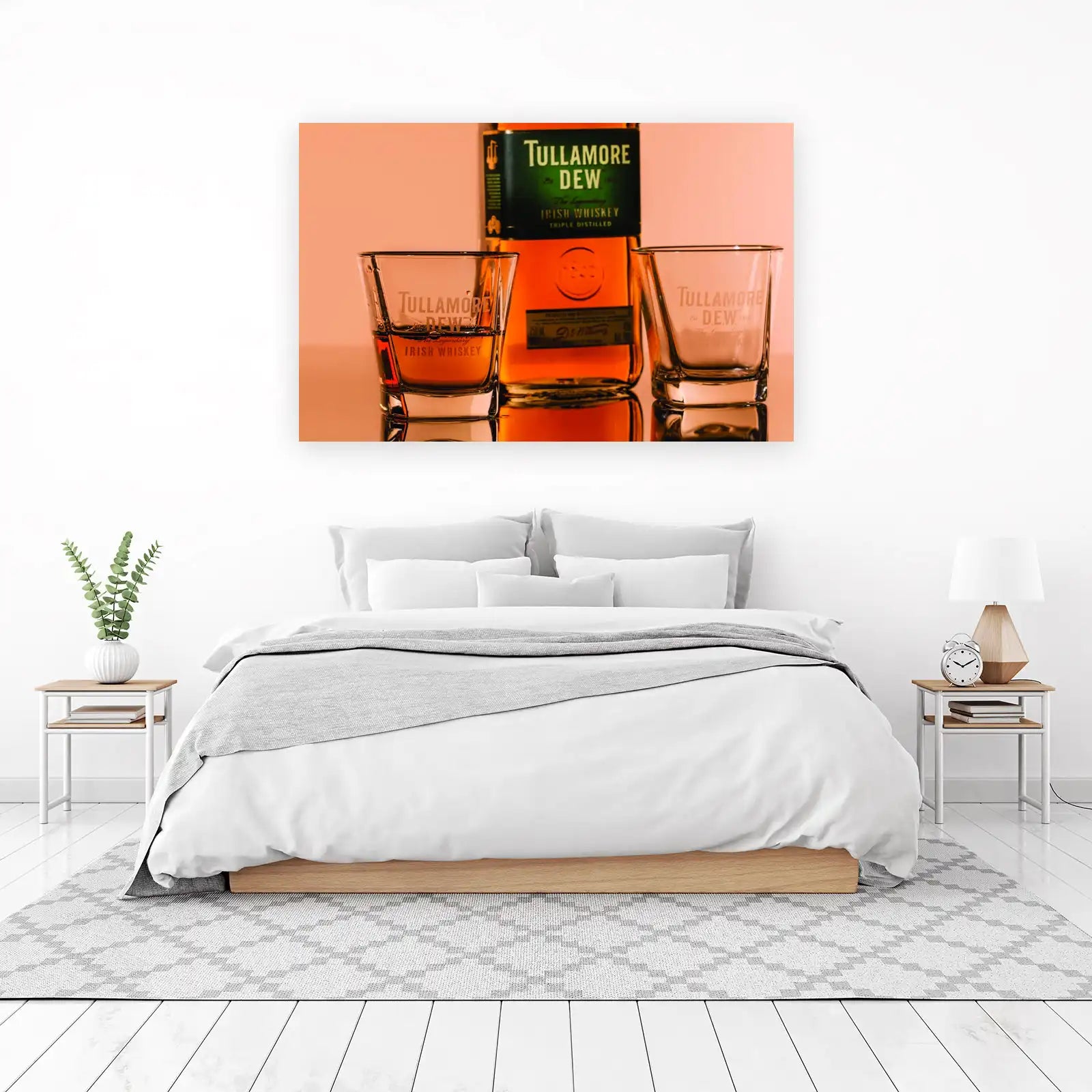 Tullamore Dew Whiskey & Glasses Wall Art