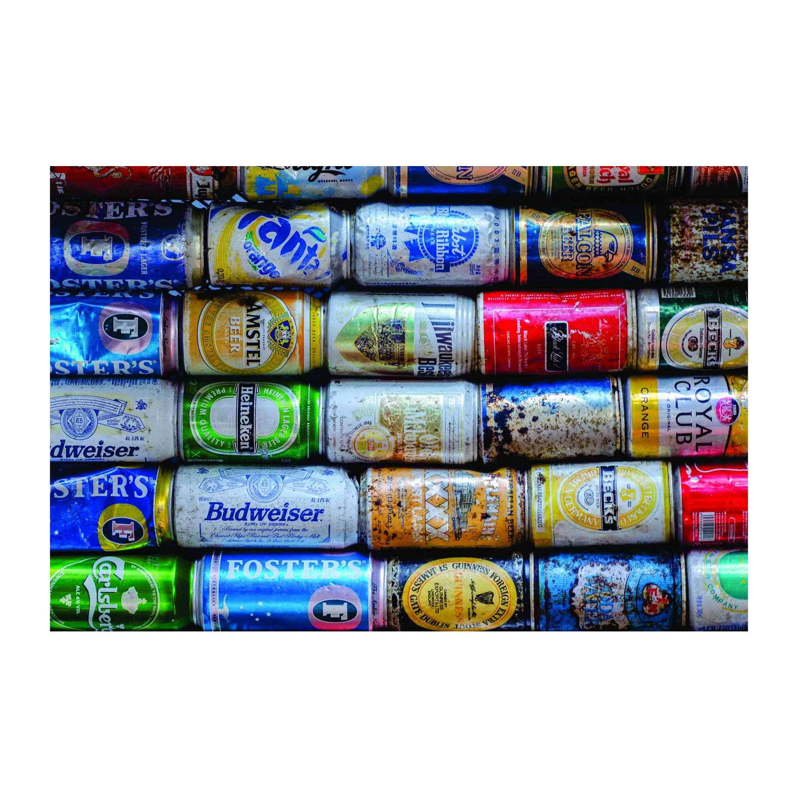 Vintage Beer Can Collage Wall Art