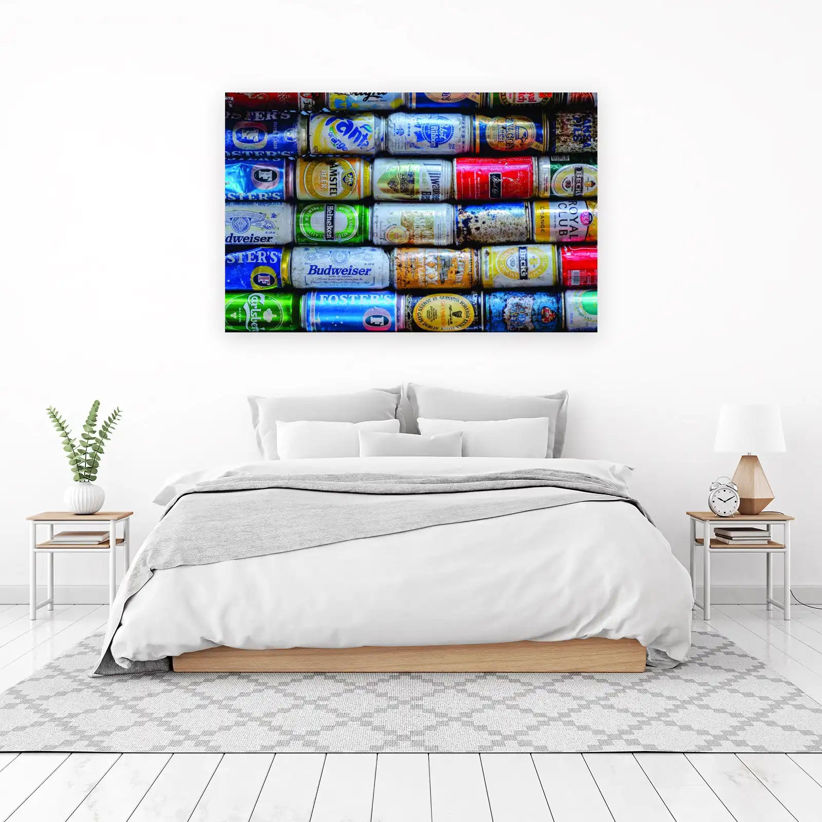 Vintage Beer Can Collage Wall Art