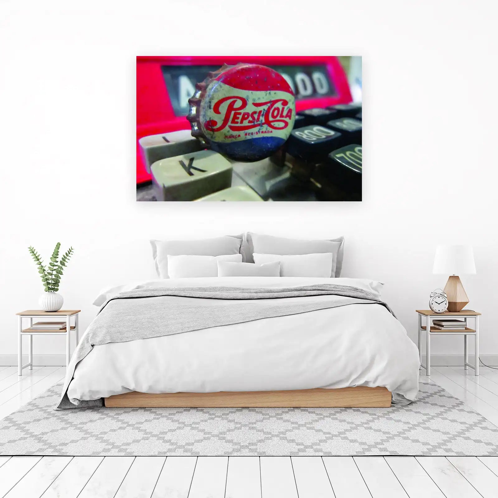 Vintage Pepsi Bottle Cap Retro Pop Art Wall Art