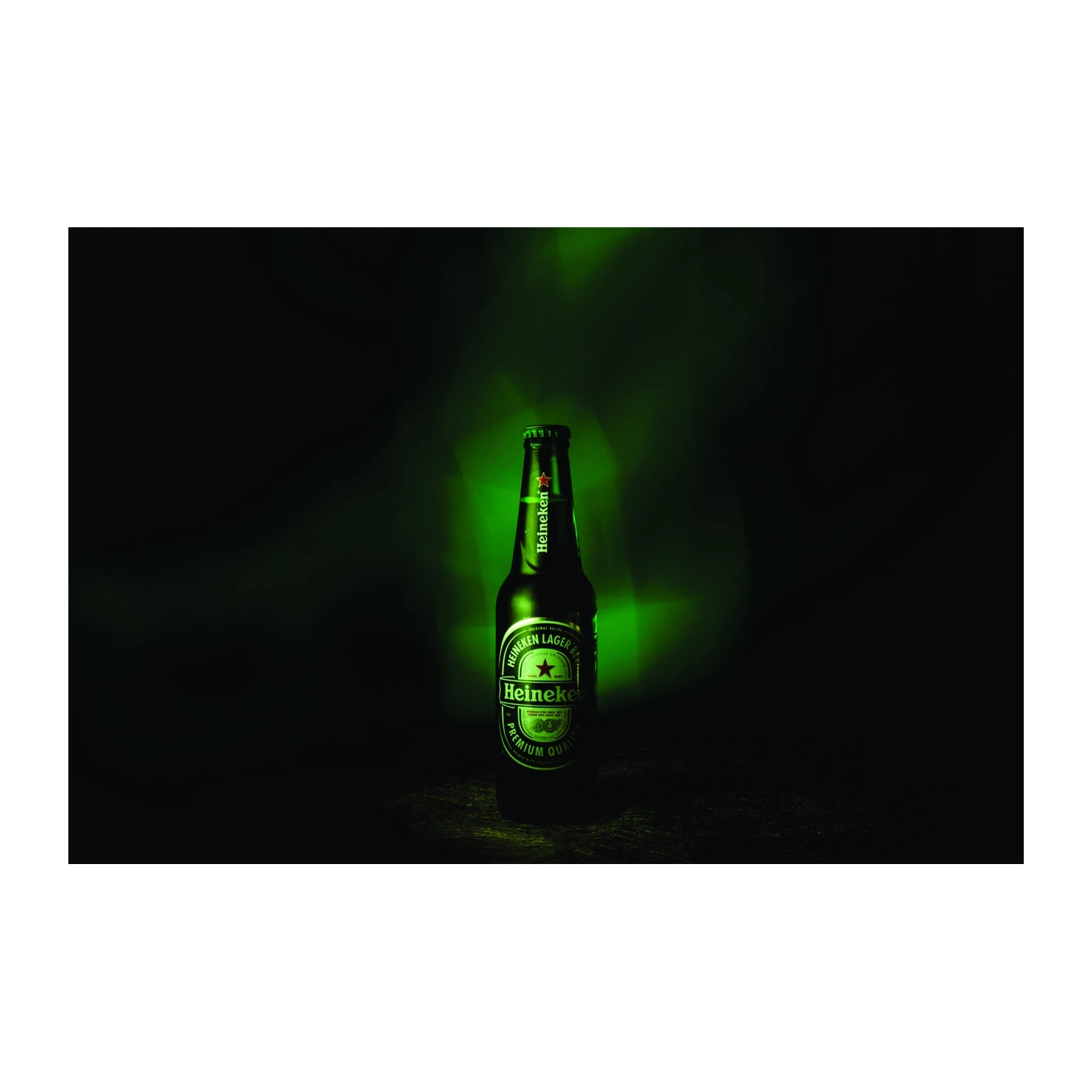 Heineken Lager Bottle Neon Glow Wall Art