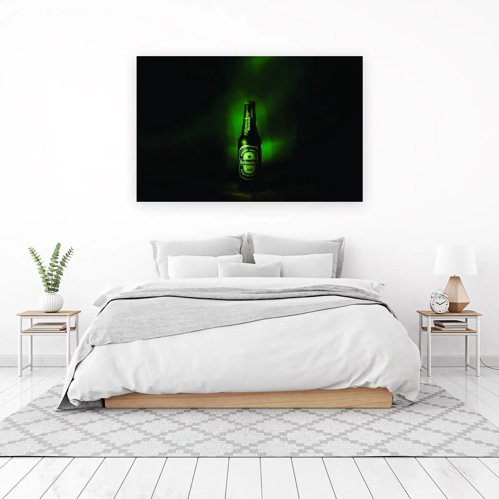 Heineken Lager Bottle Neon Glow Wall Art
