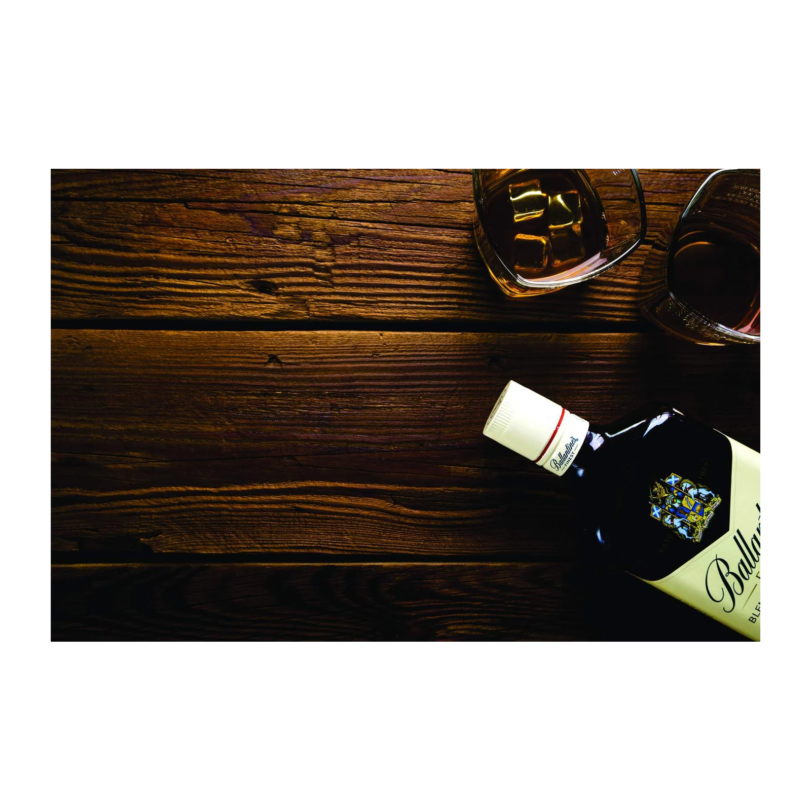 Whiskey Bar Decor: Ballantine's Bottle Wall Art