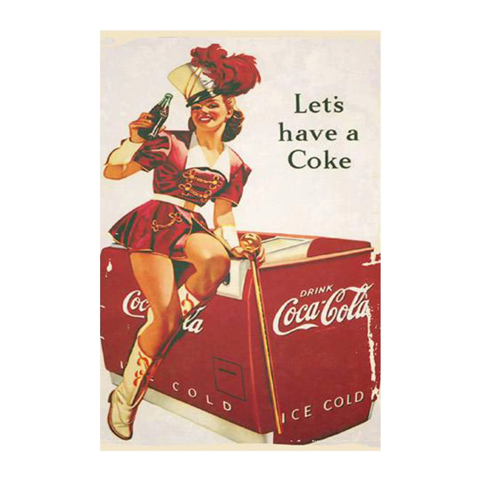 Vintage Coca-Cola Pin-Up Girl Wall Art