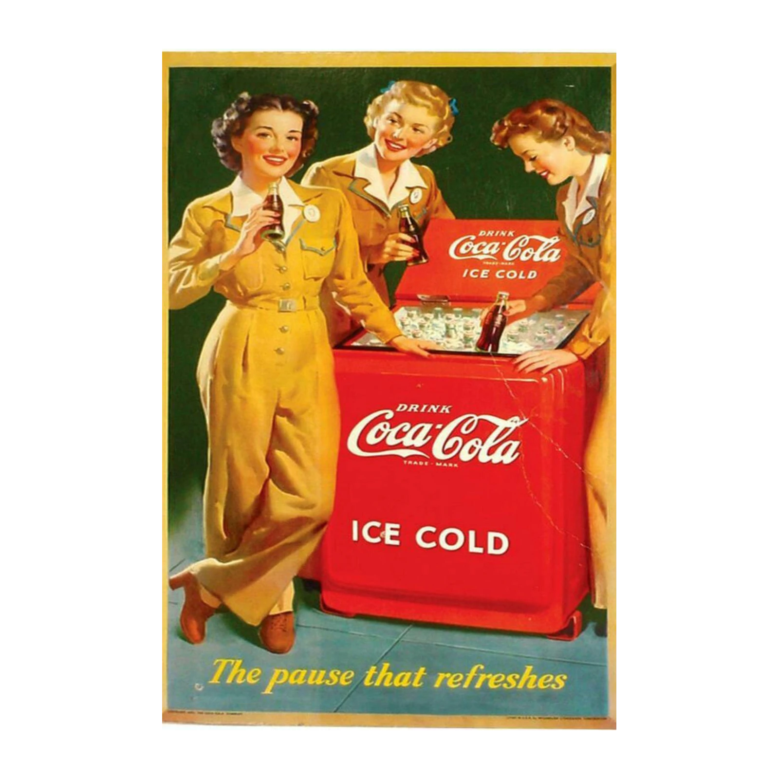 Vintage Coca-Cola Ad "Pause That Refreshes" Wall Art