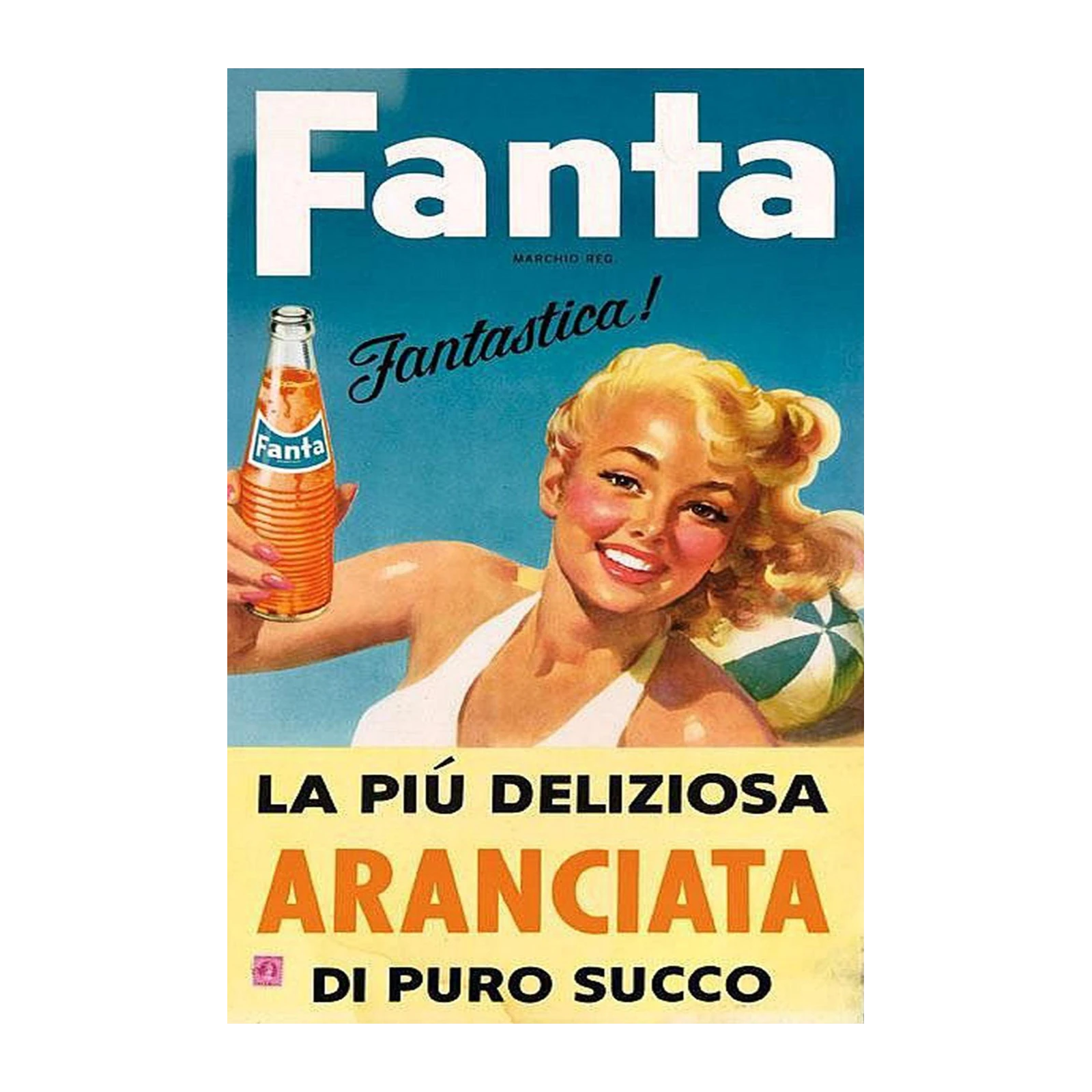 Retro Fanta "Fantastica!" Beach Babe Wall Art