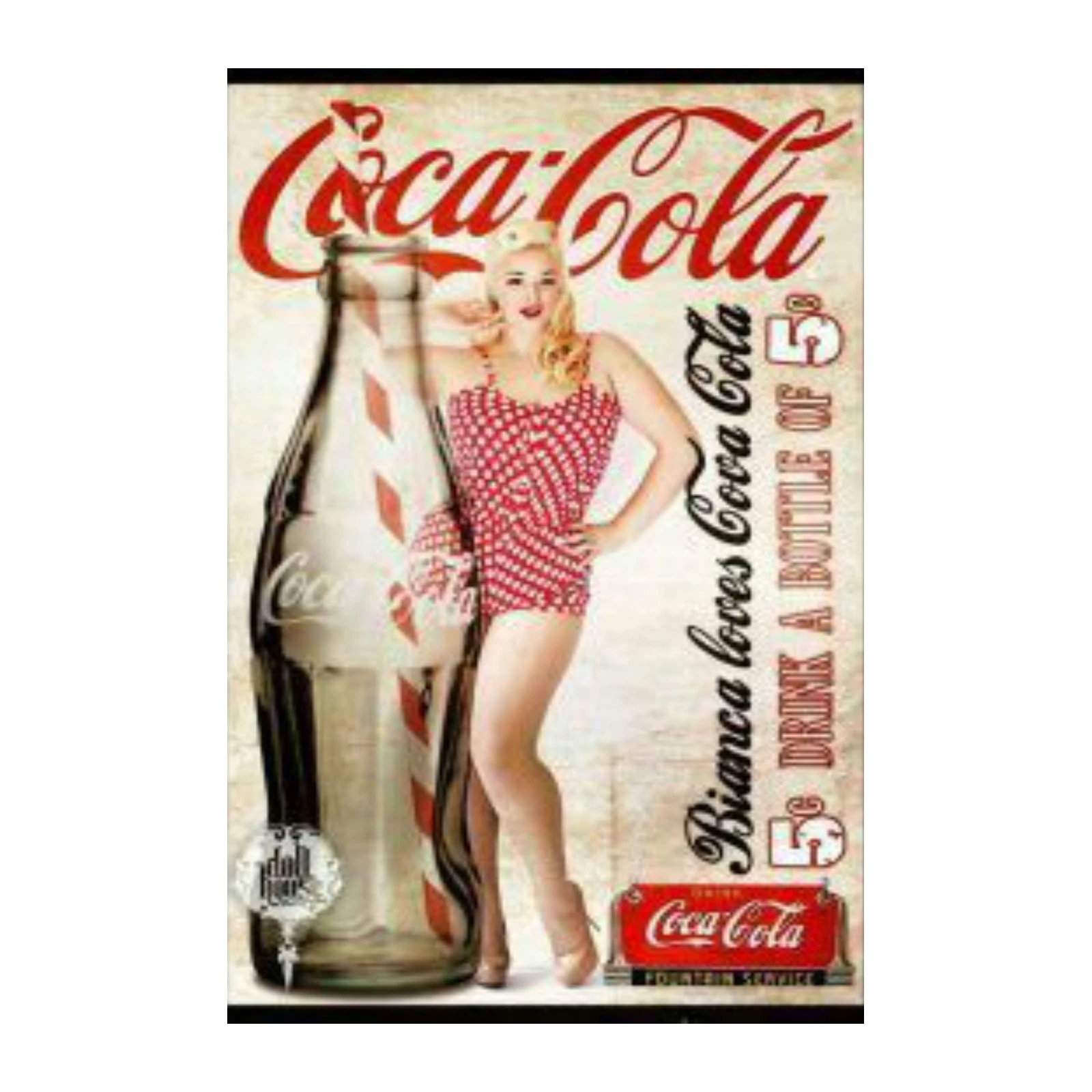 Retro Coca-Cola Pin-Up Wall Art