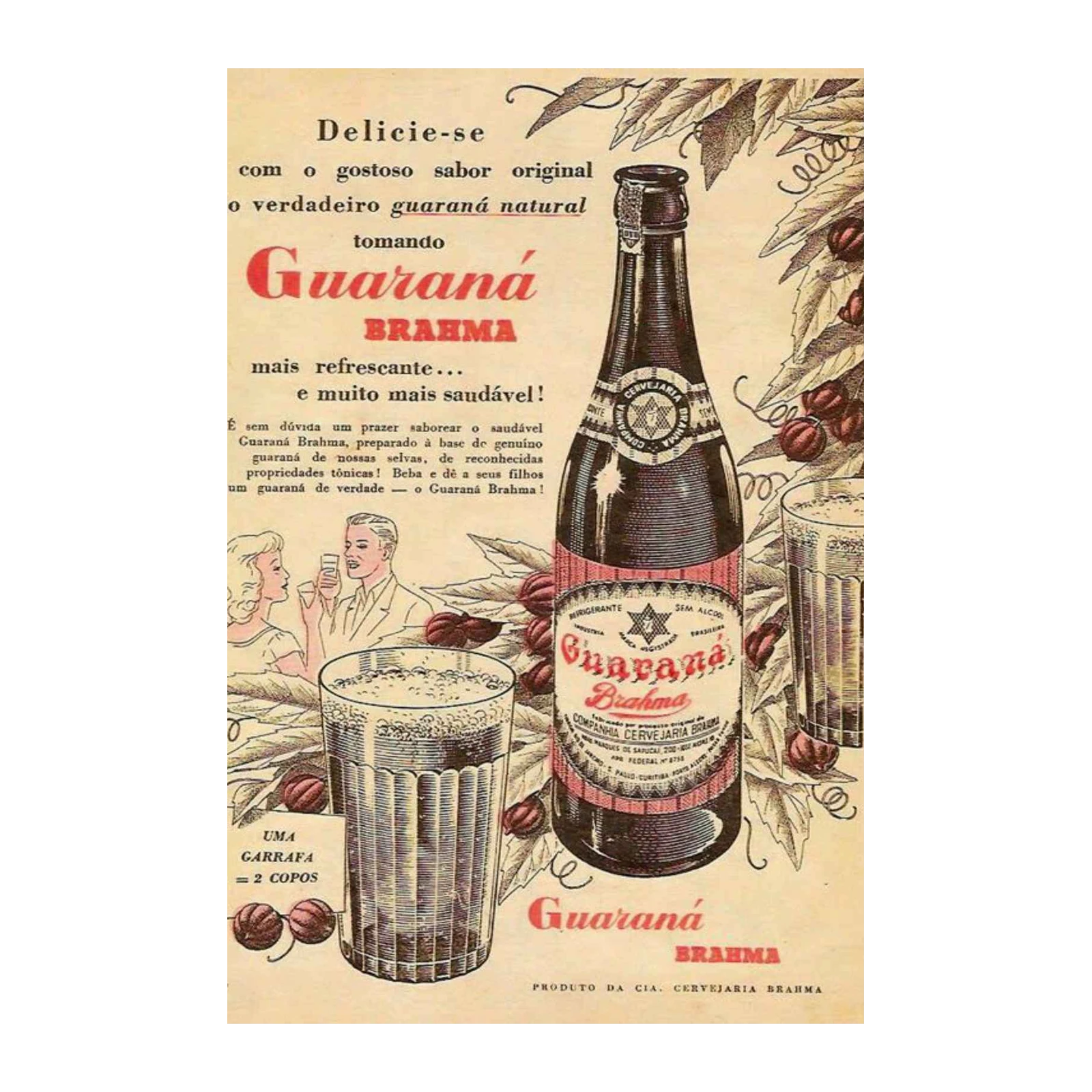 Vintage Guarana Brahma Advertising Wall Art