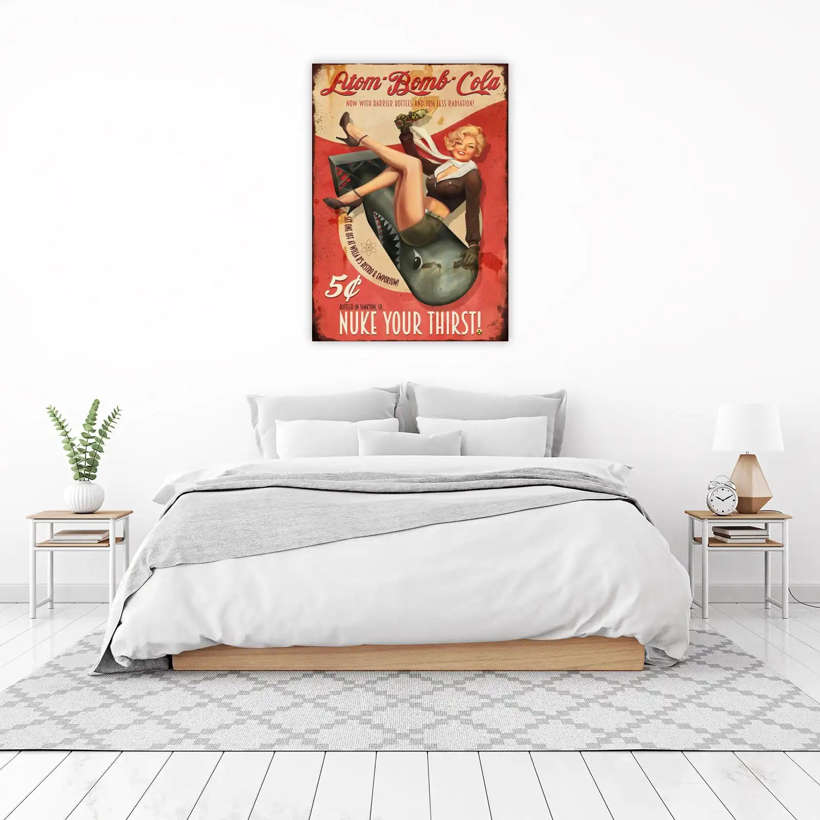 Retro Atomic Bomb Cola Pin-Up Wall Art
