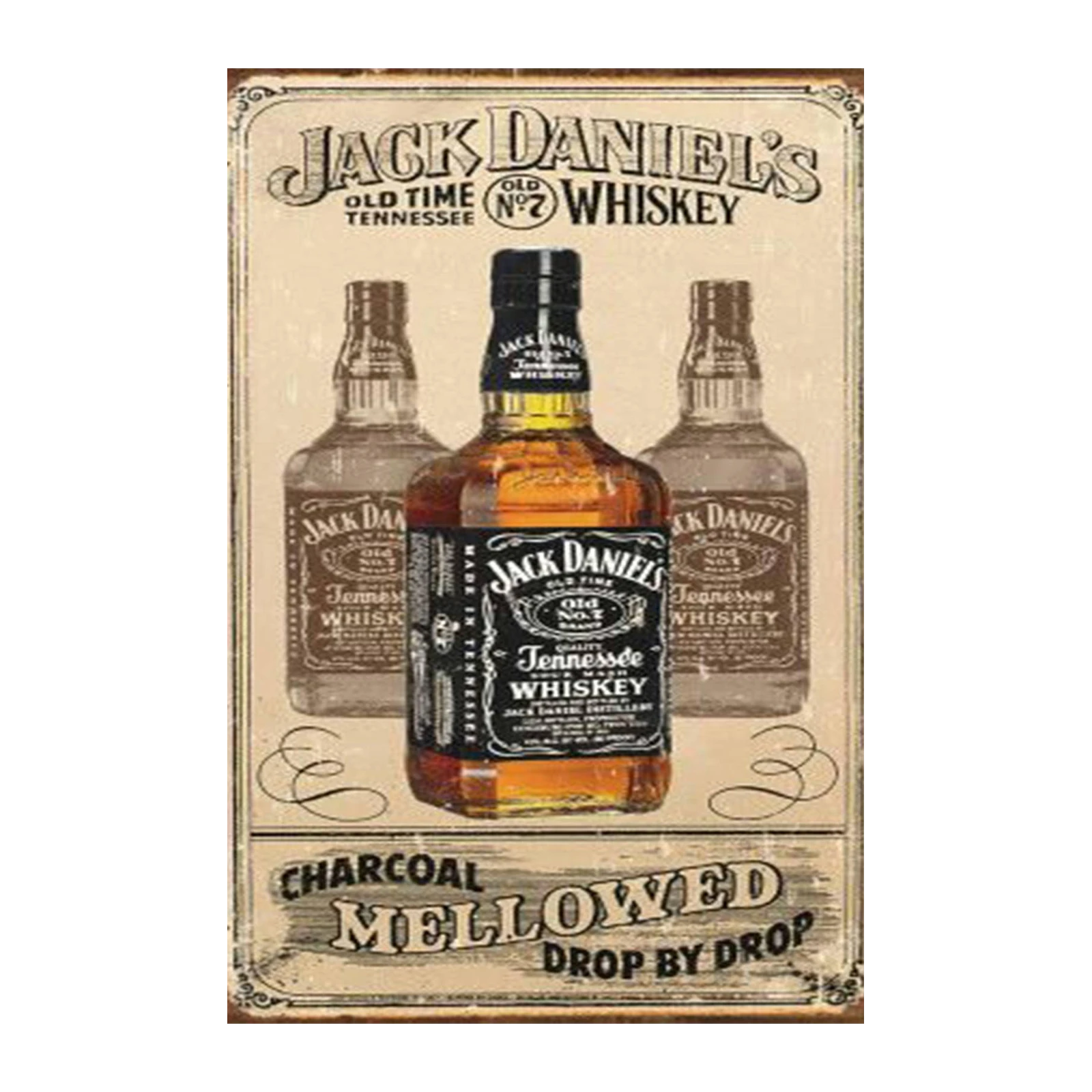 Vintage Jack Daniel's Whiskey Bottles Wall Art