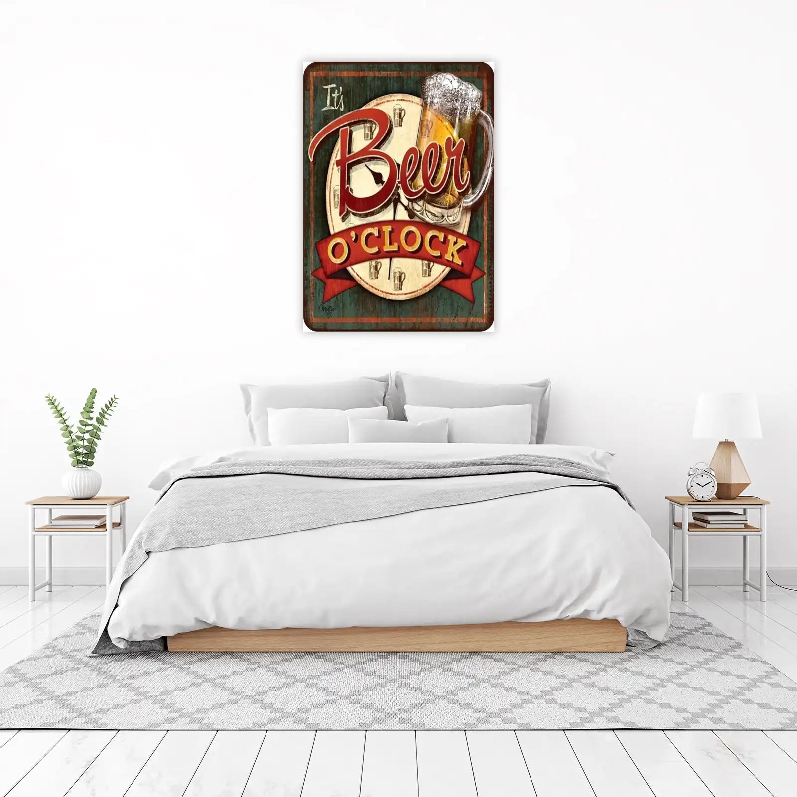 Vintage Beer O'Clock Wall Art Wall Art