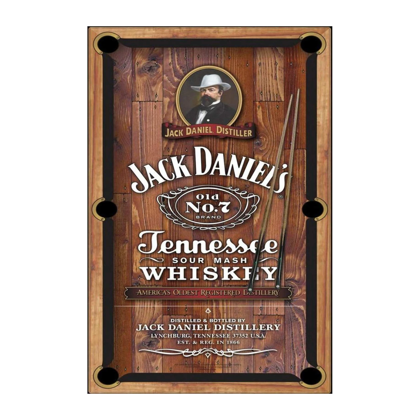 Jack Daniel's Tennessee Whiskey Pool Table Wall Art