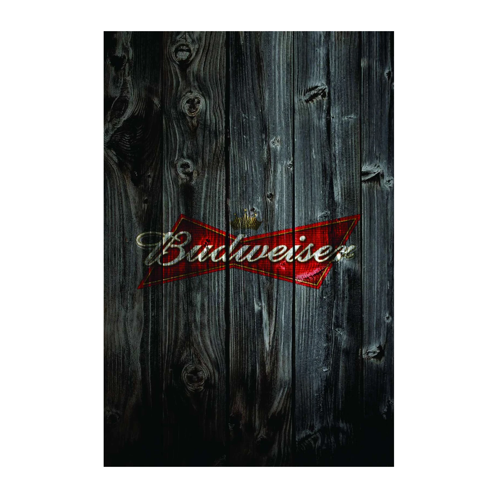 Vintage Budweiser Plaid Wood Wall Art