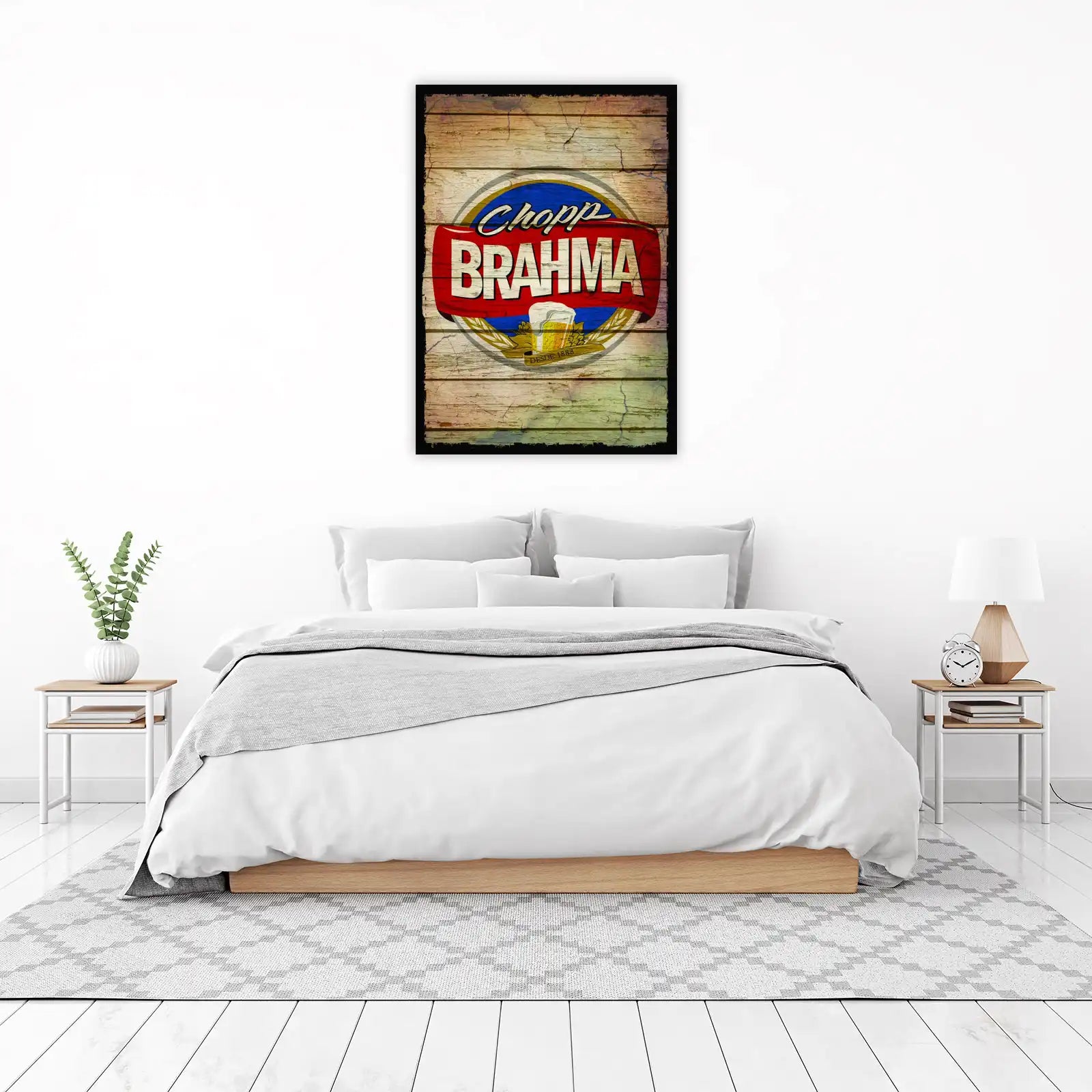 Vintage Brahma Chopp Beer Wood Grain Wall Art
