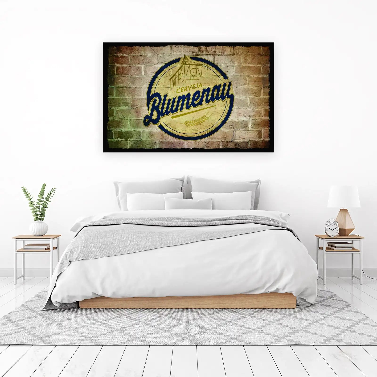 Vintage Blumenau Beer Retro Brick Wall Art