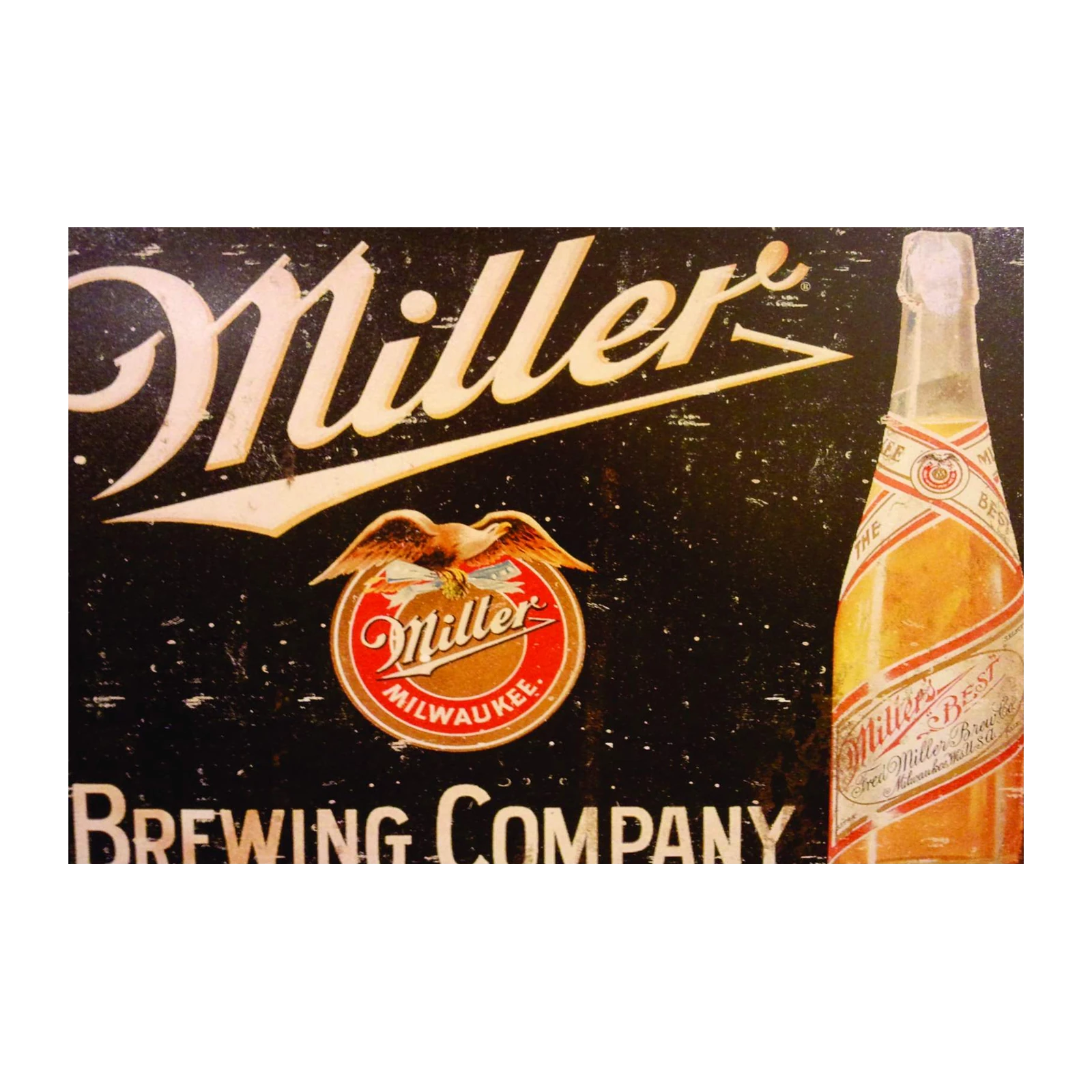 Vintage Miller Brewing Co. Eagle Bottle Wall Art