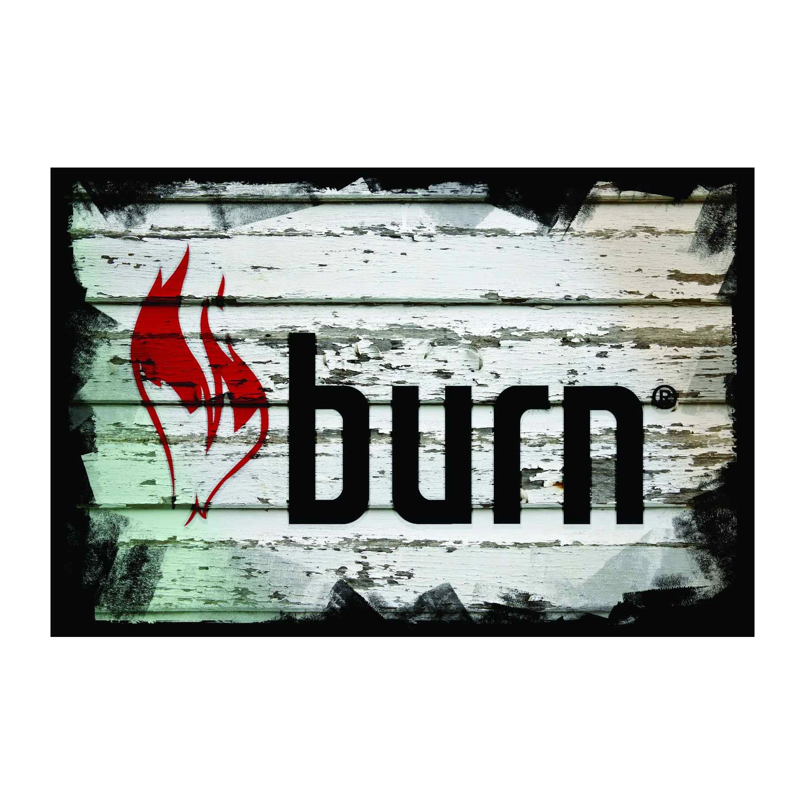 Bold "Burn" Red Flames Wall Art