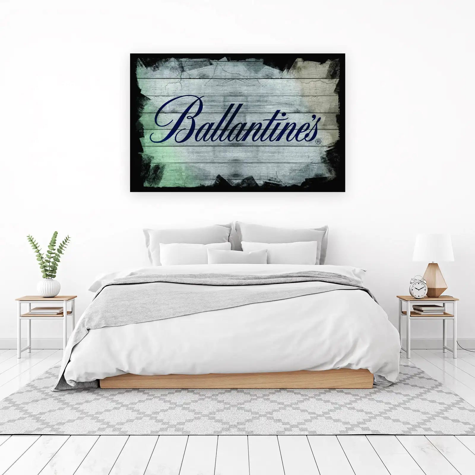 Vintage Ballantine's Wood Sign Wall Art