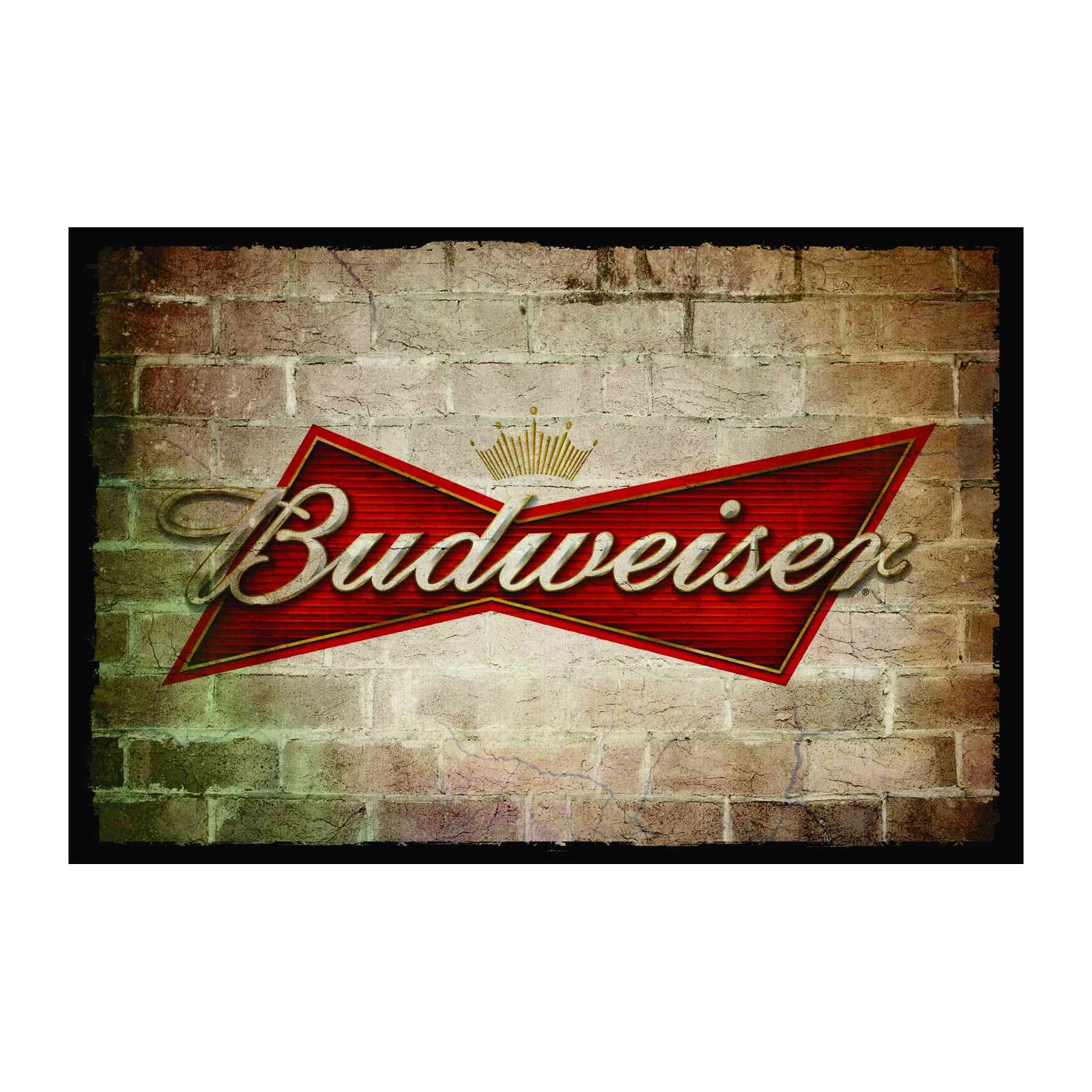 Vintage Budweiser Logo Brick Wall Wall Art