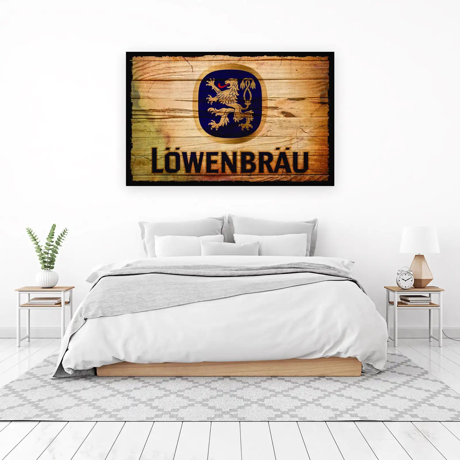 Vintage Löwenbräu Lion Wooden Wall Art