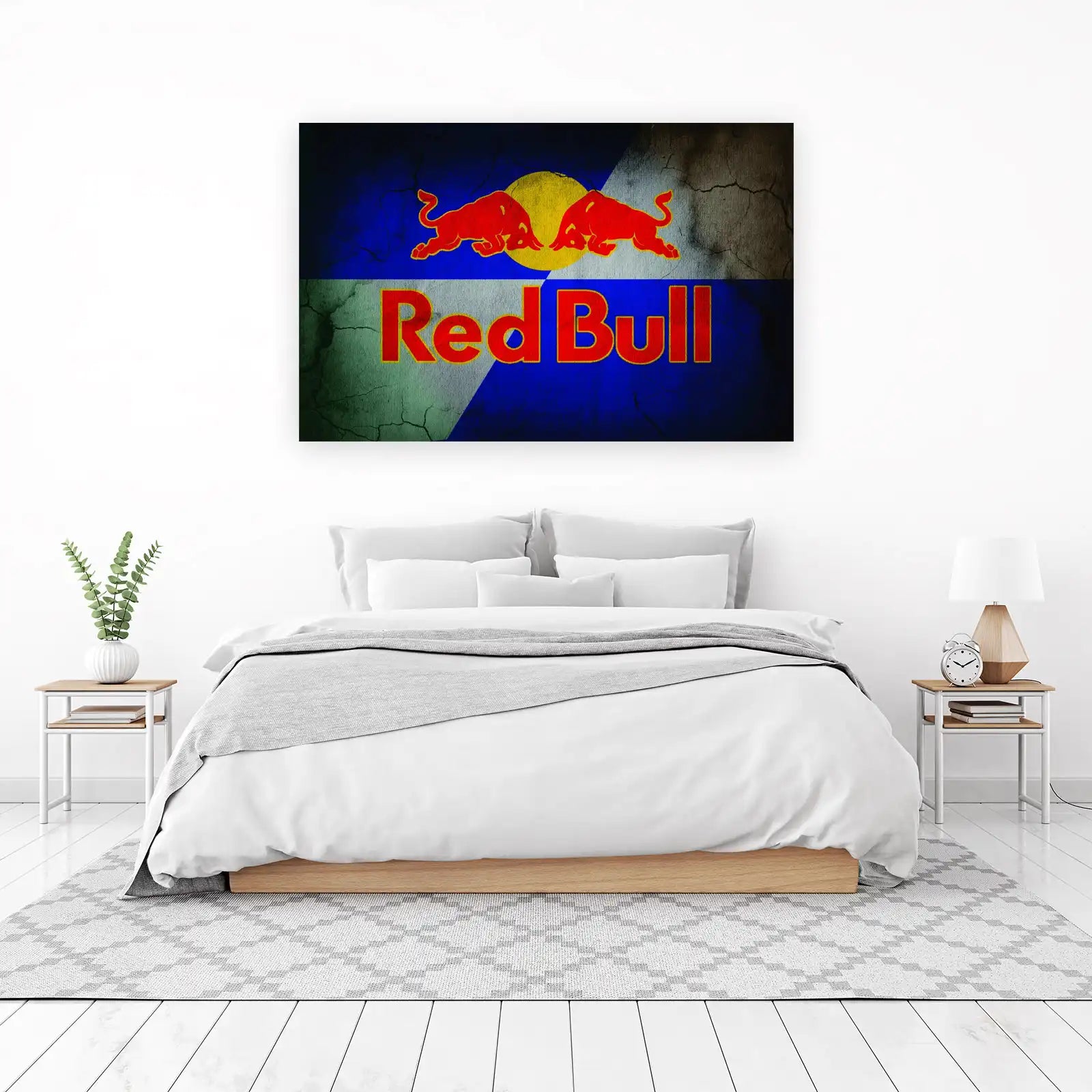 Red Bull Logo Cracked Texture Wall Art