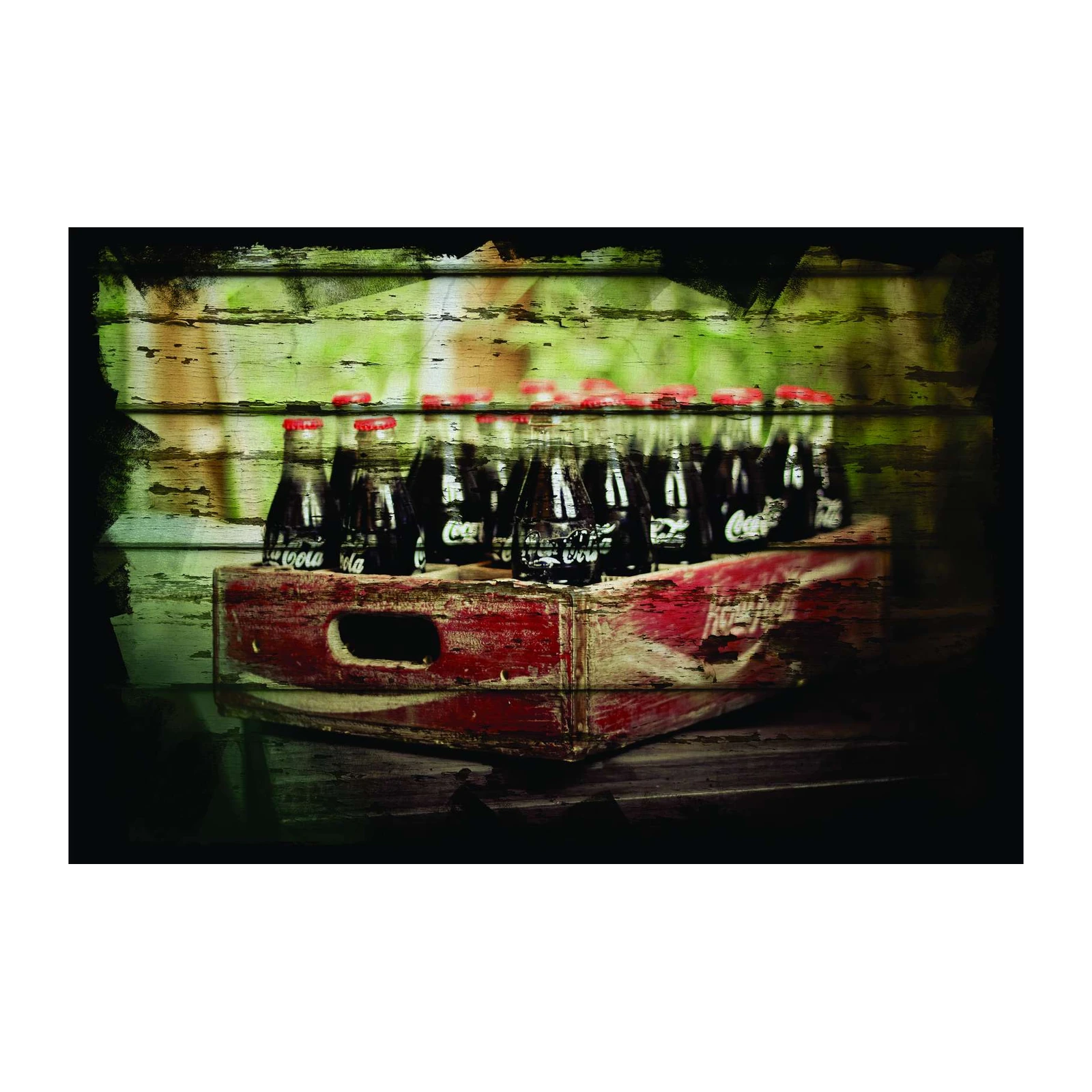 Vintage Coca-Cola Crate Bottles Wall Art