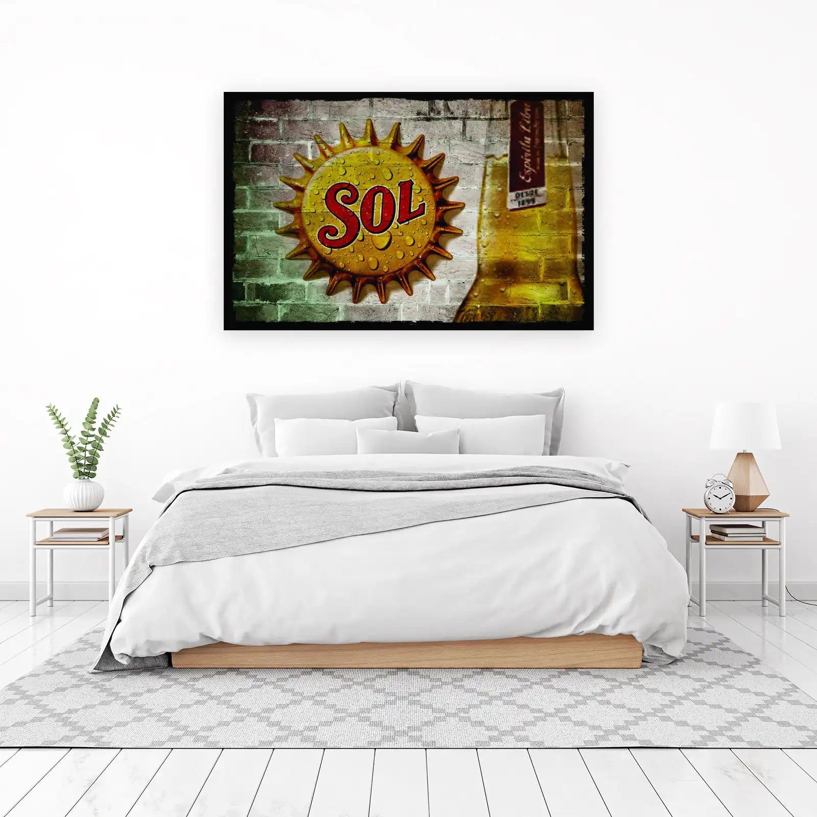 Sol Beer Sun Retro Bottle Wall Art