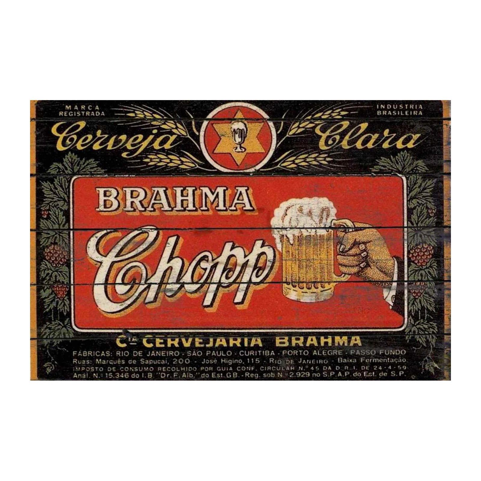 Vintage Brahma Chopp Beer Art Wall Art