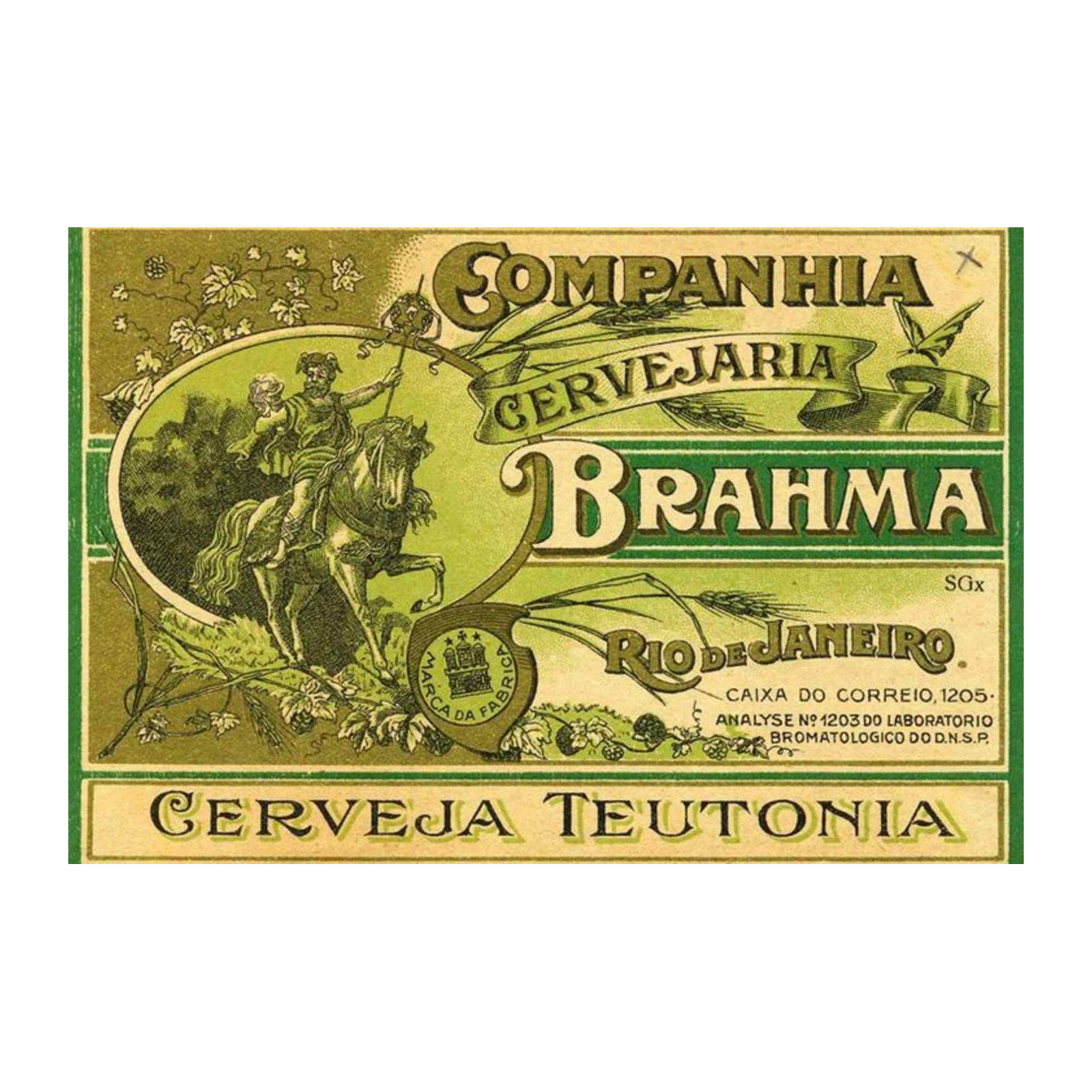 Vintage Brahma Cerveja Teutonia Wall Art