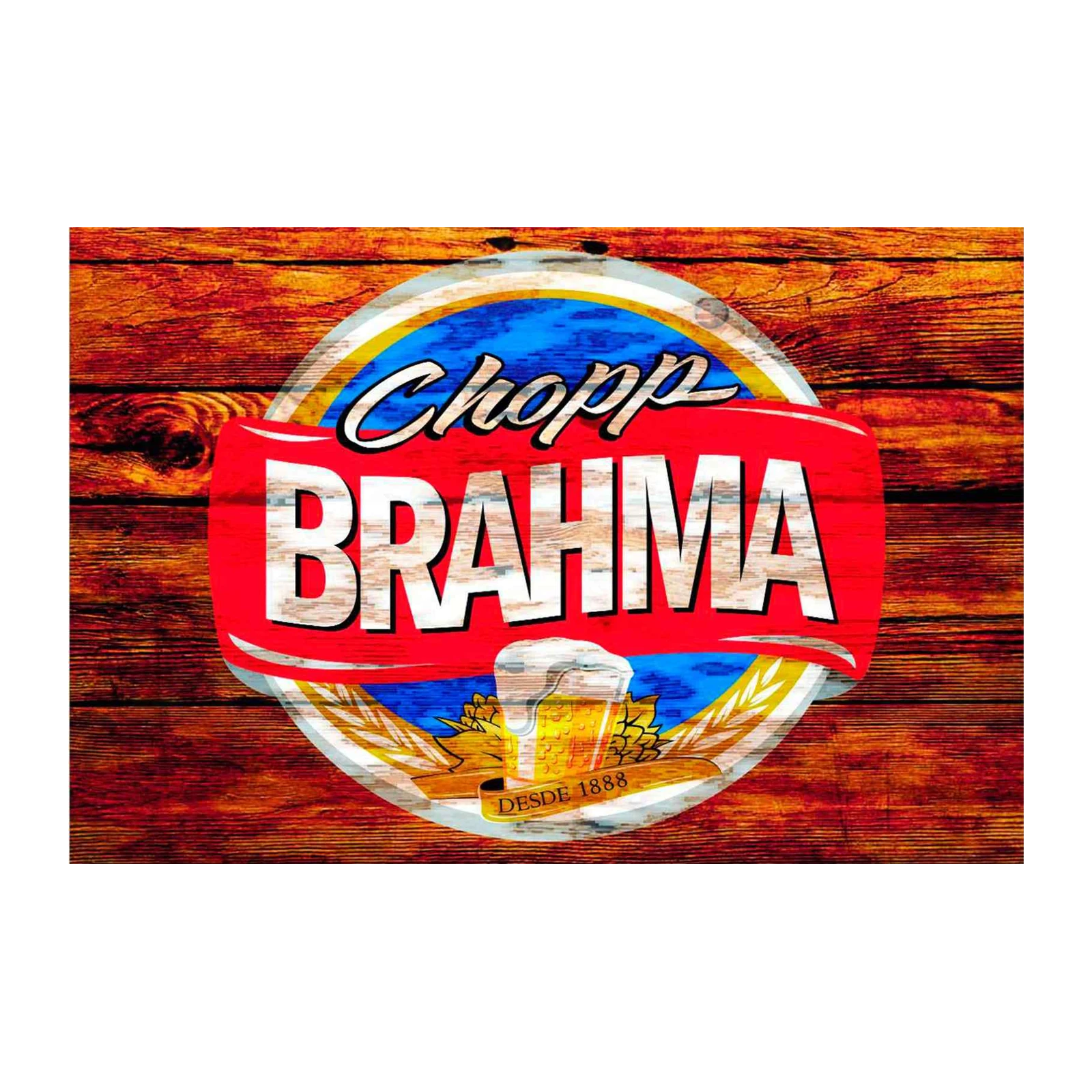 Vintage Brahma Chopp Wood Style Wall Art