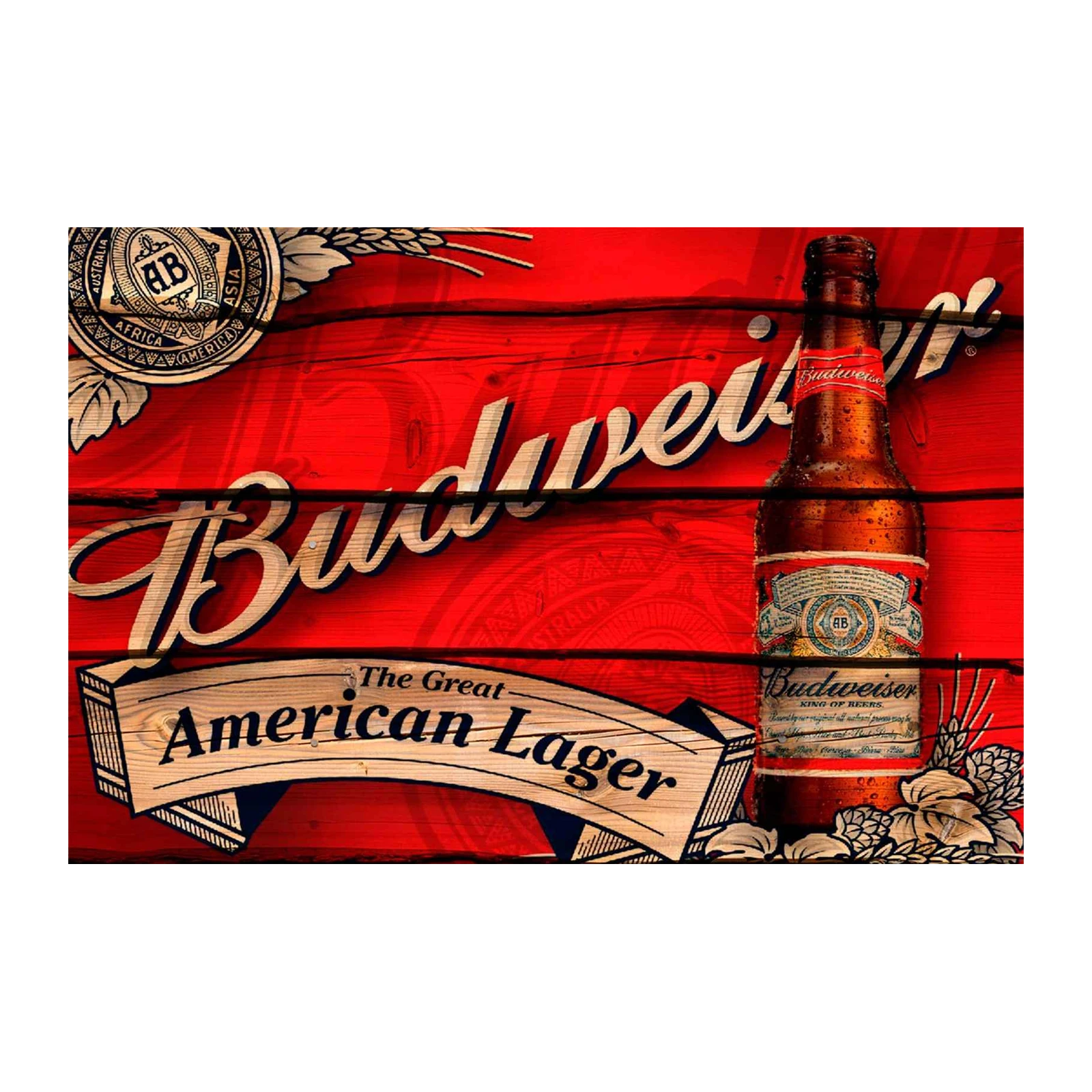 Vintage Budweiser American Lager Wall Art