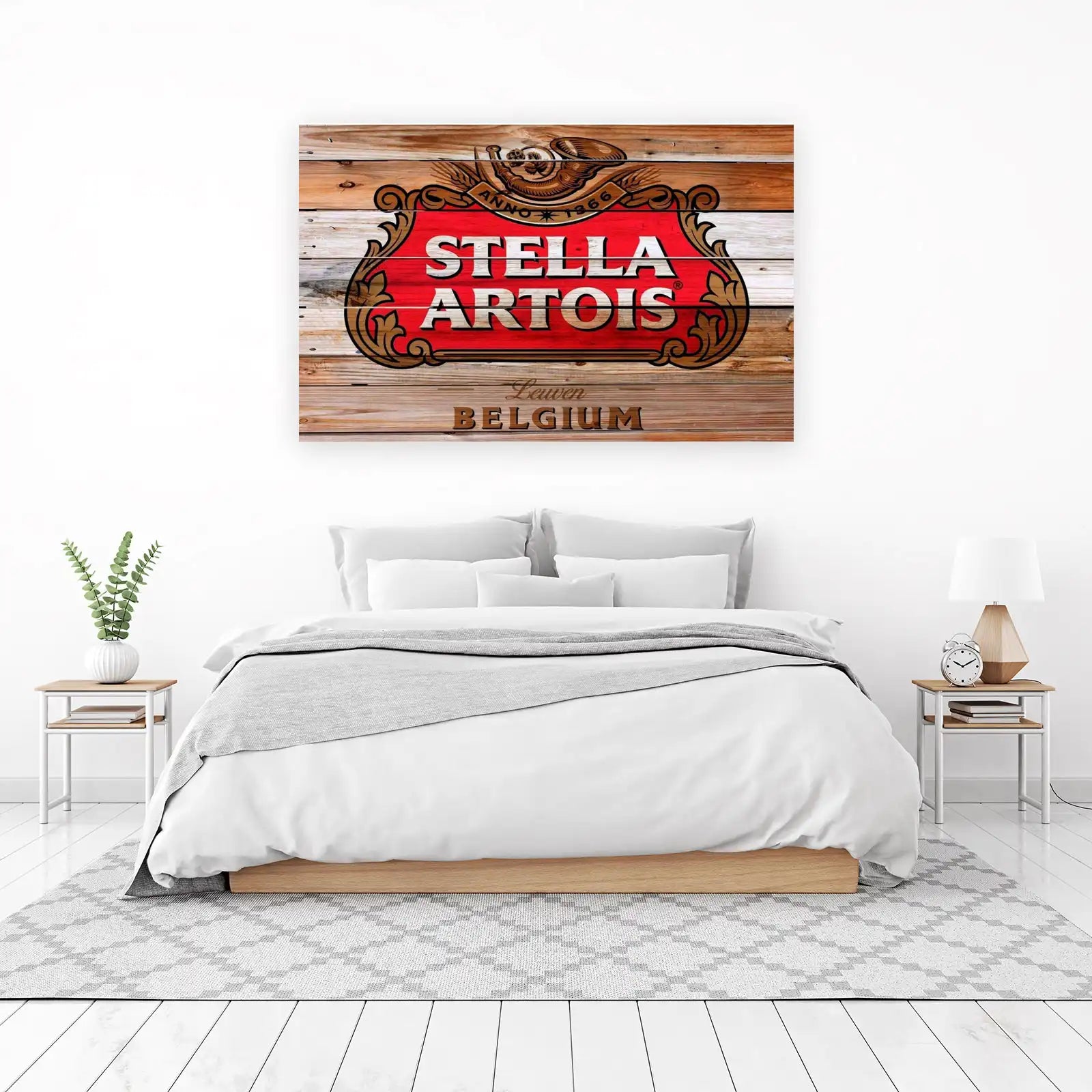 Vintage Stella Artois Wood Panel Wall Art