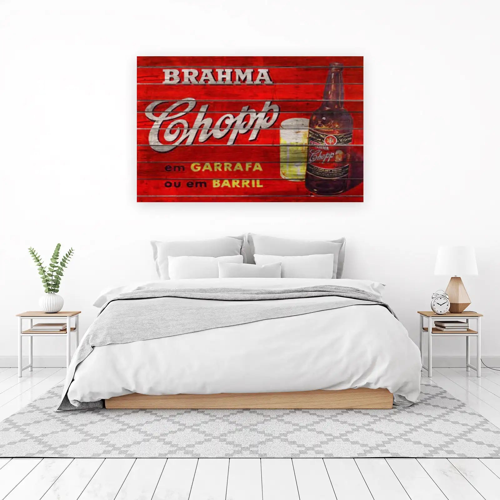Vintage Brahma Chopp Red Wood Wall Art