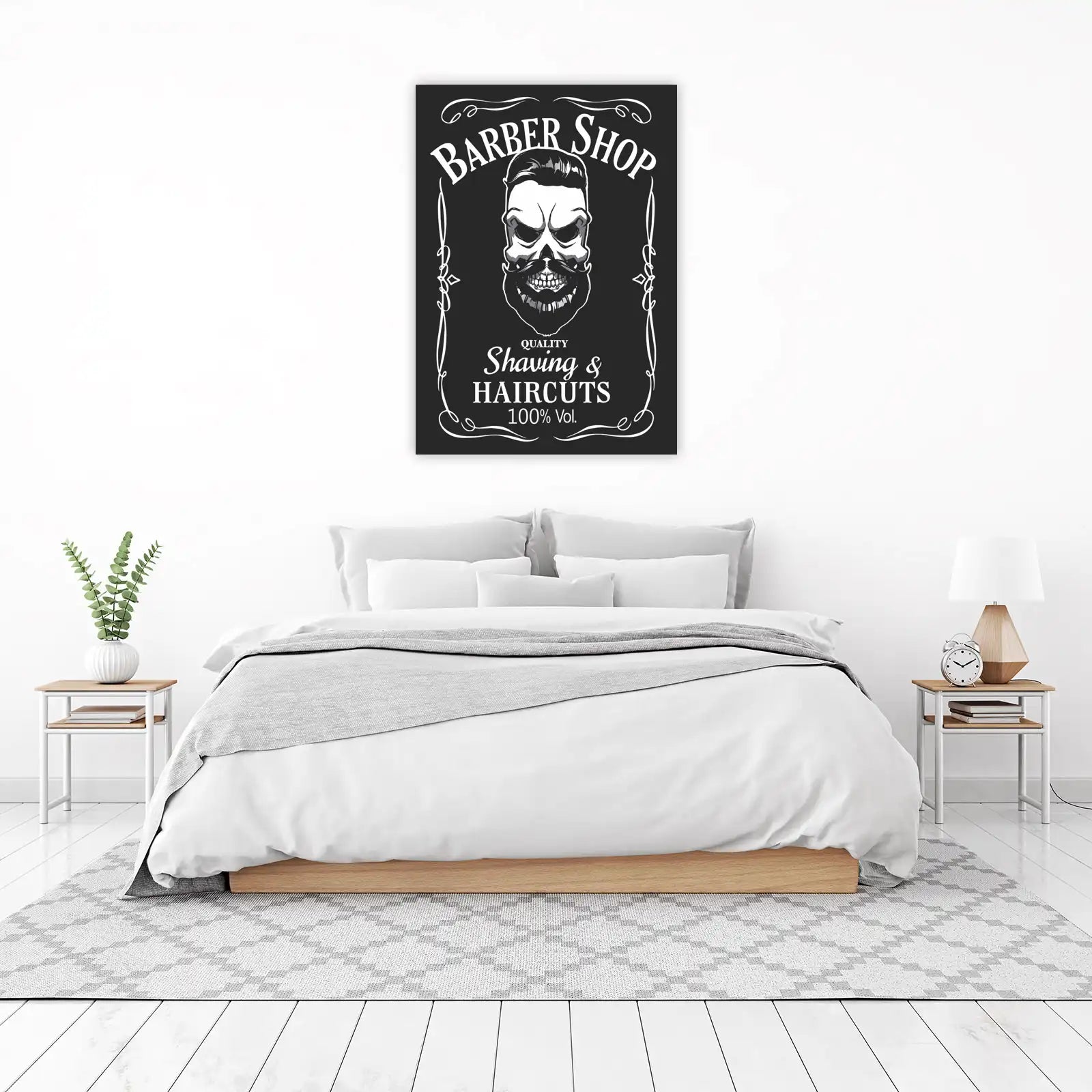 Skull Barber Shop Wall Art - Men's Grooming Art
