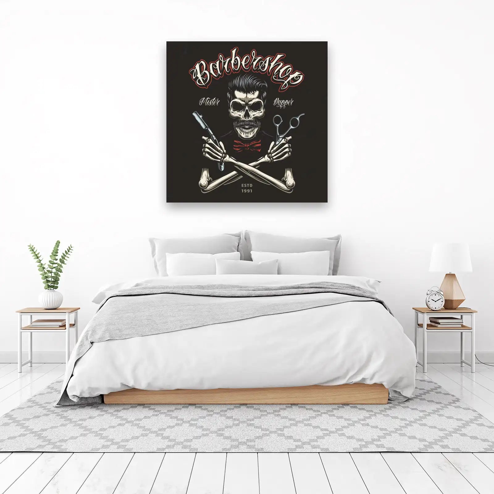 Barber Skull Dapper Gent Wall Art