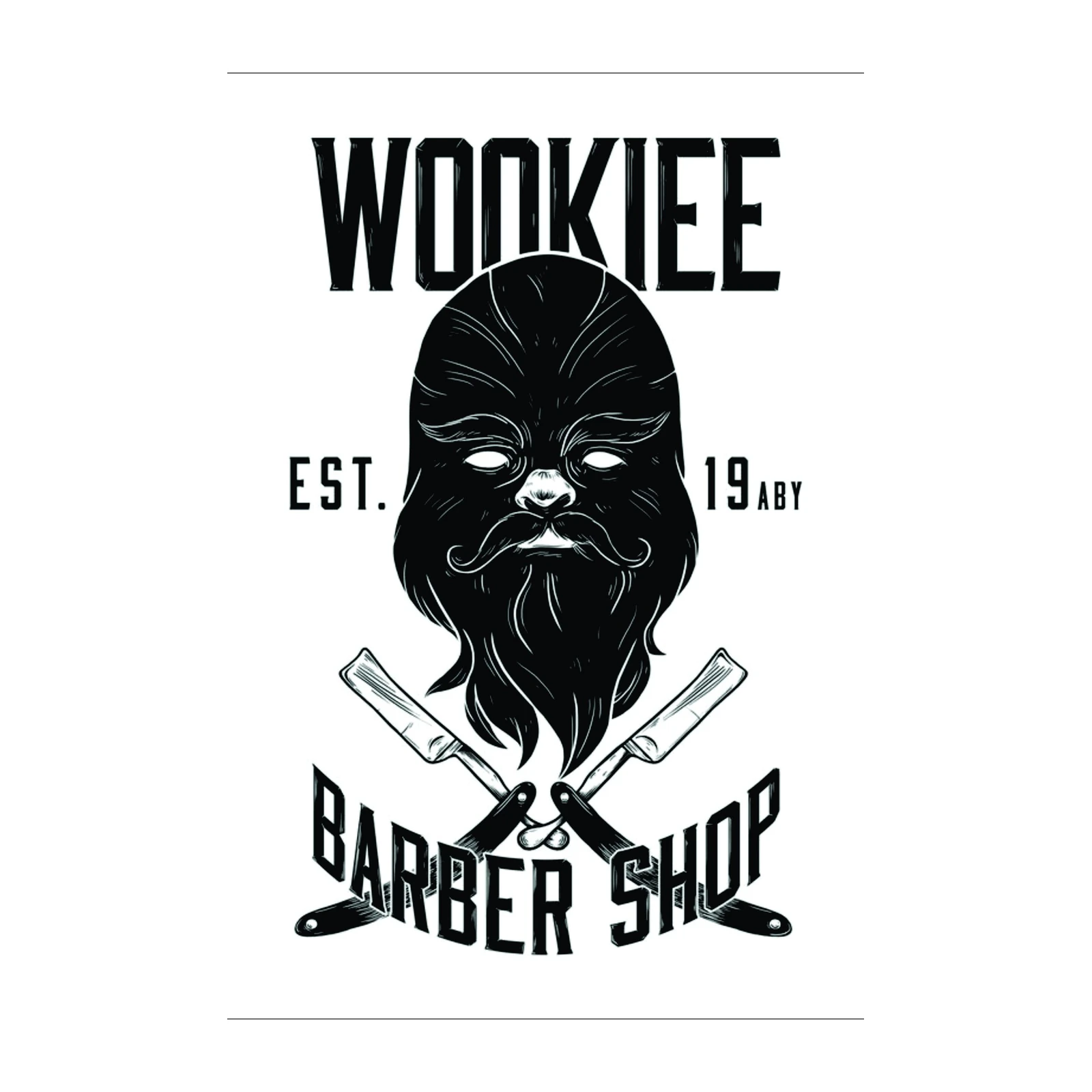 Wookie Barber Shop Vintage Star Wars Wall Art