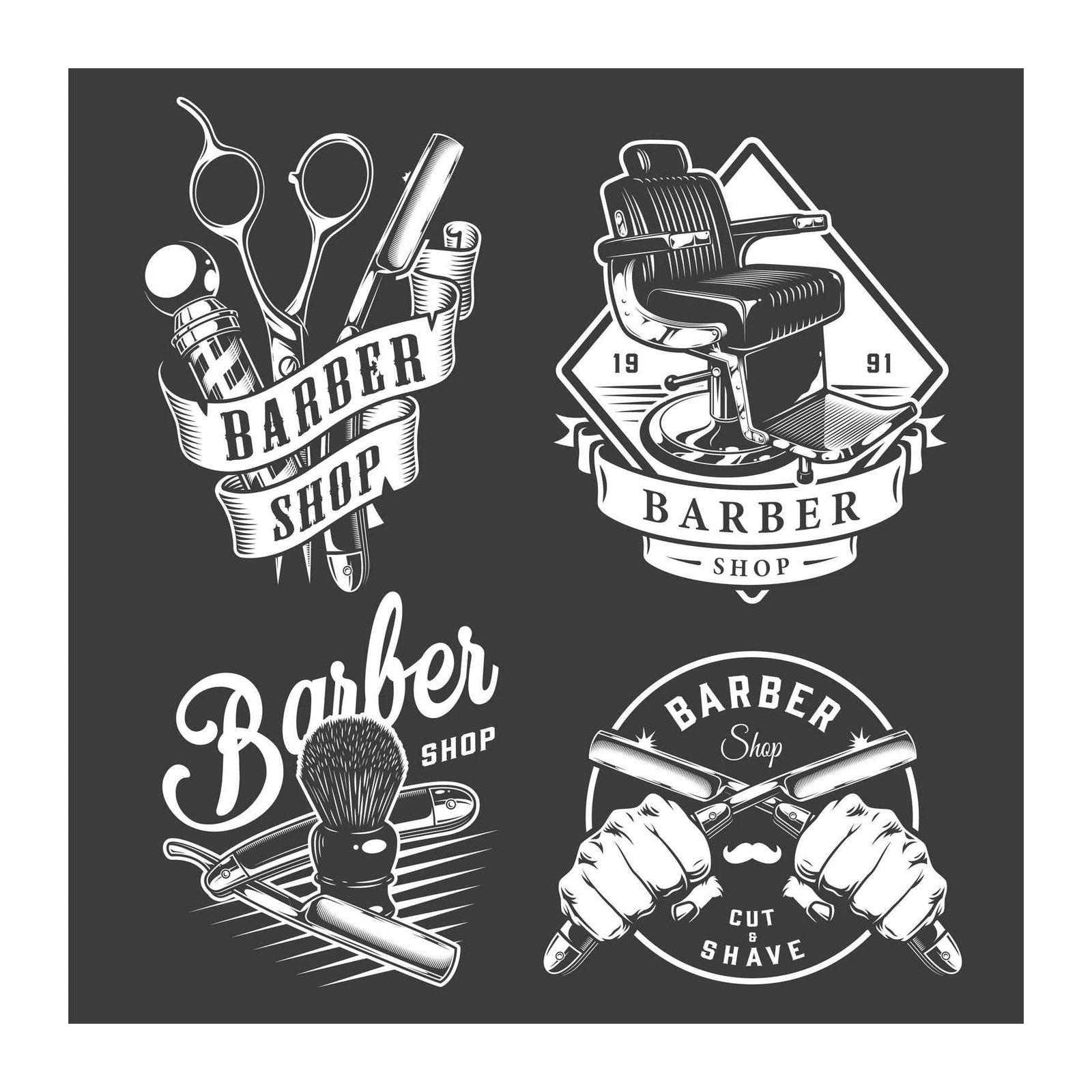 Vintage Barber Shop Art Wall Art