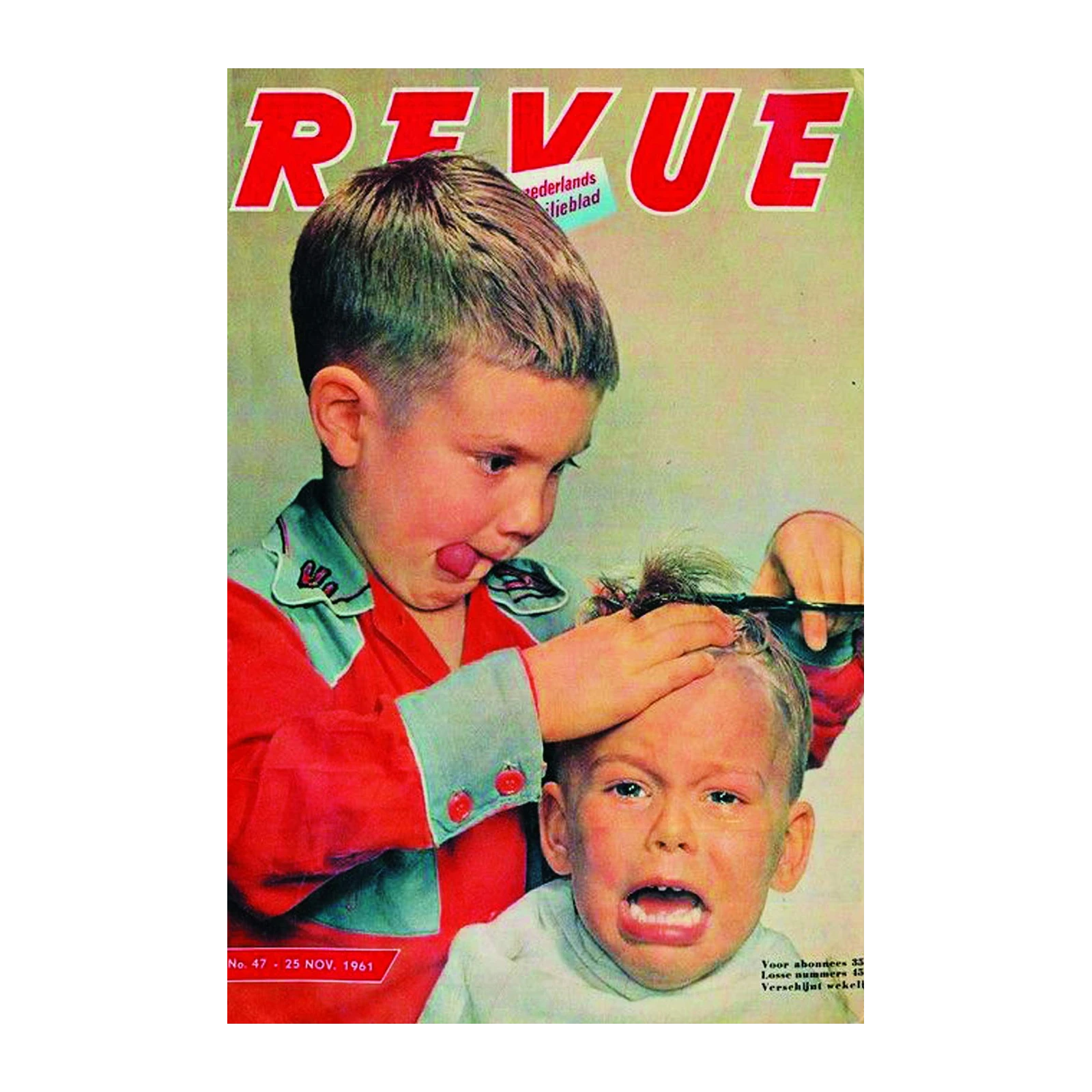 Playful Kid Barber Vintage Cover Wall Art