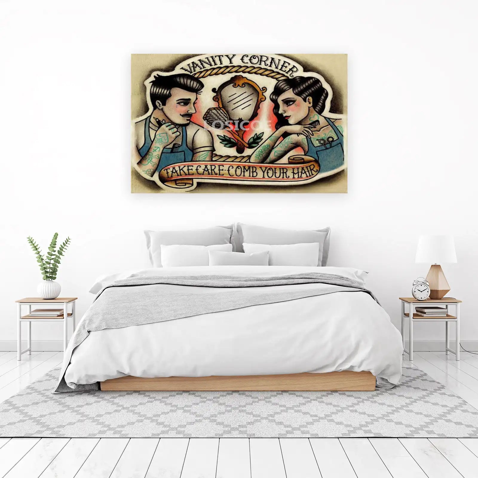 Vintage Barber & Stylist Vanity Corner Wall Art