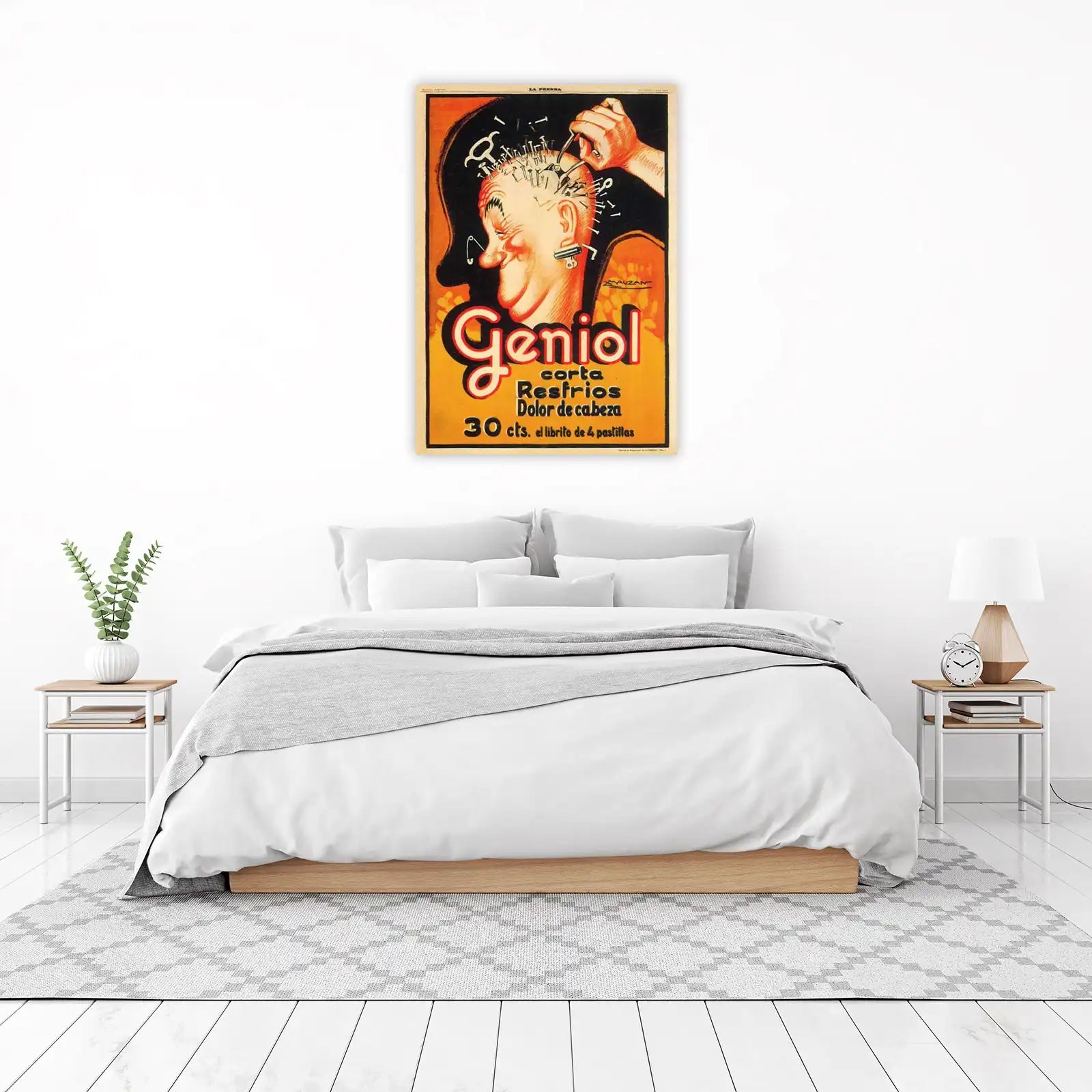 Vintage Headache Relief Poster Wall Art