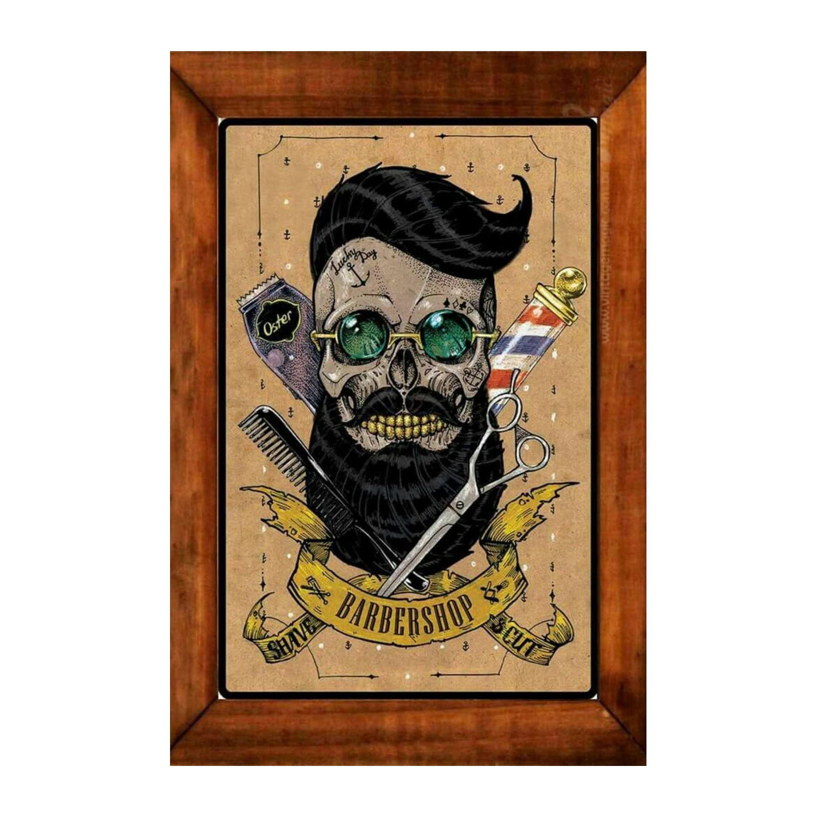 Gothic Skull Barbershop Wall Art