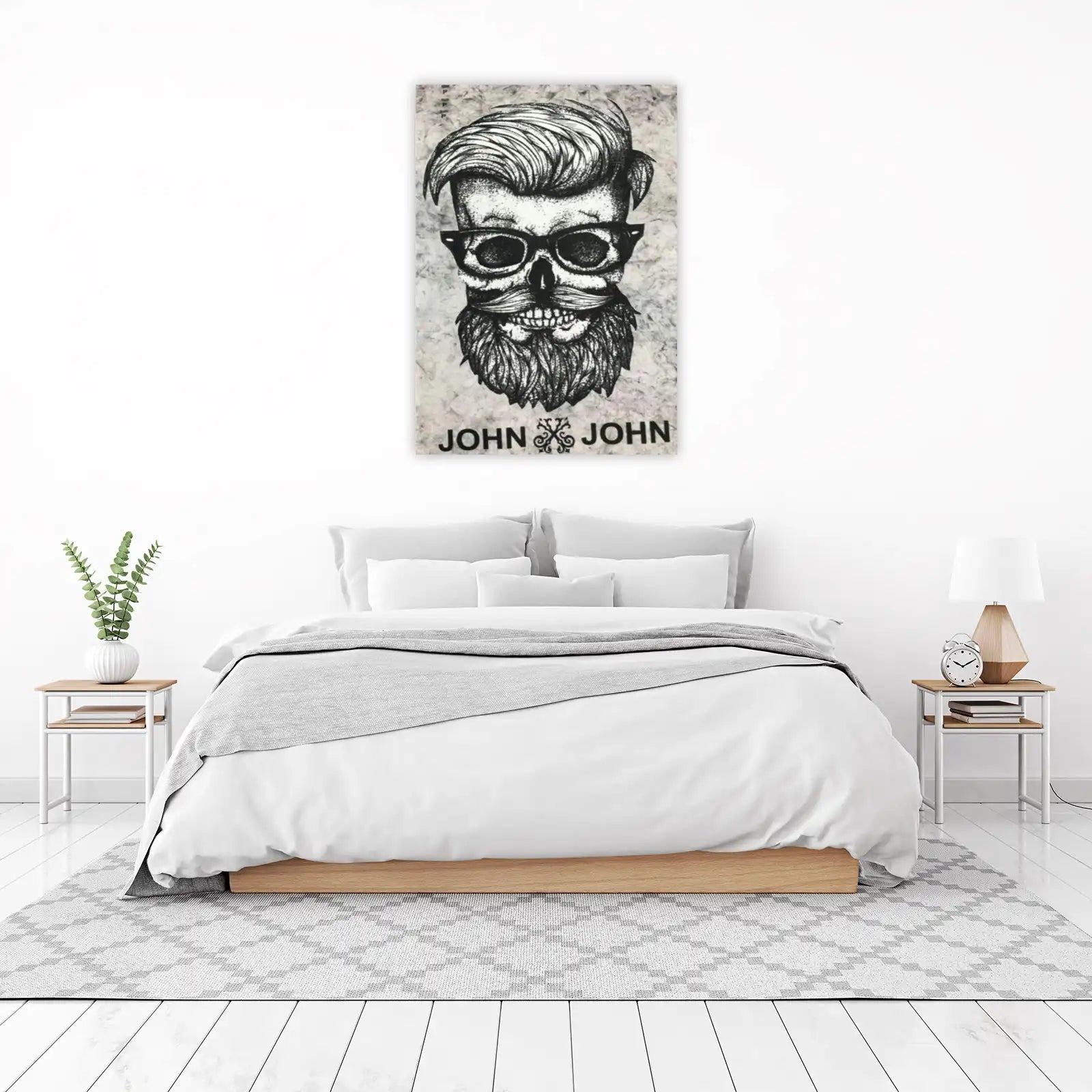 Hipster Skull with Glasses Wall Art